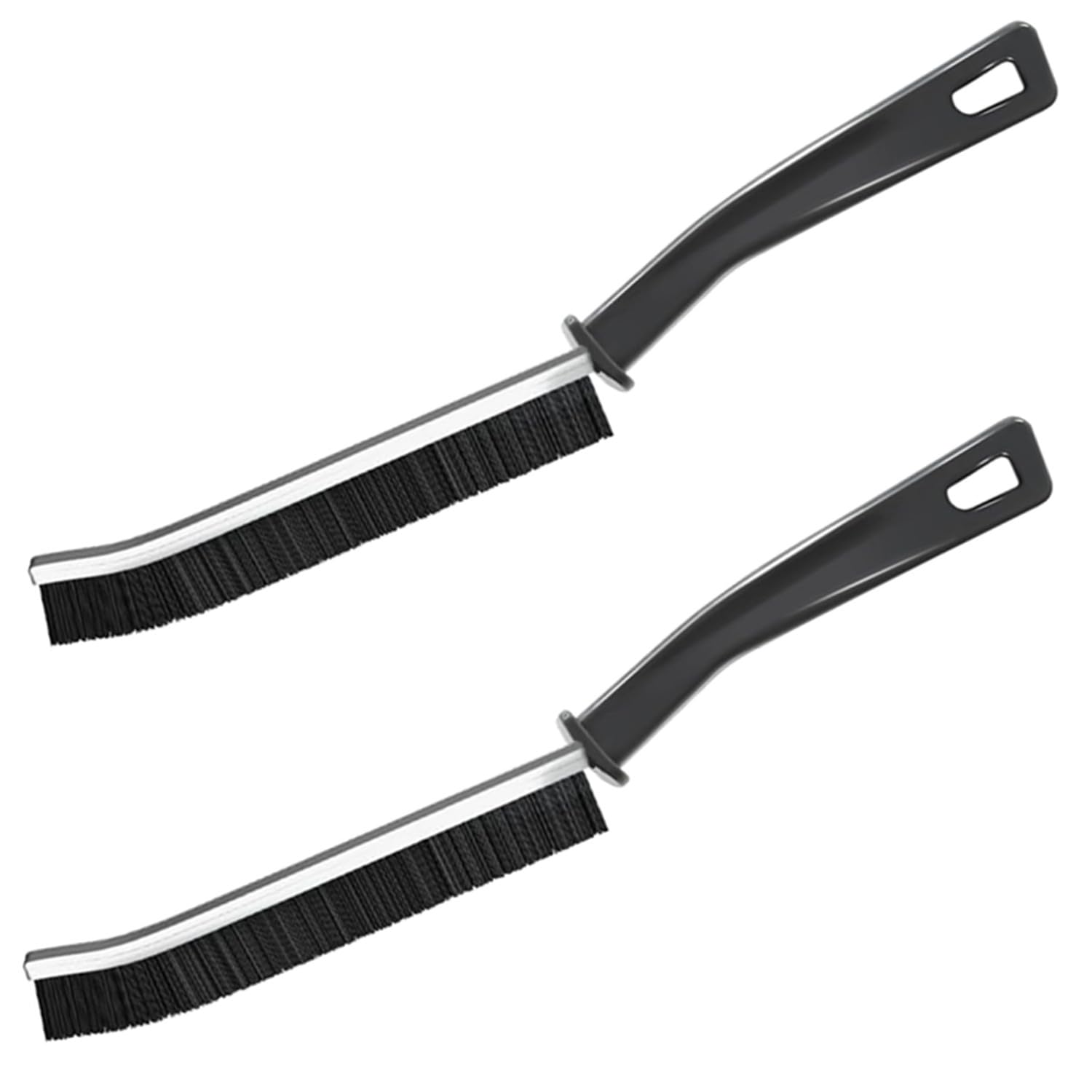 Hard Bristle Crevice Cleaning Brush (2-Pack) - Gap & Small Space Cleaner for Bathroom Tiles, Kitchen Corners, Window Slots - Multi-Purpose Cleaning Tool for Hard-to-Reach Areas