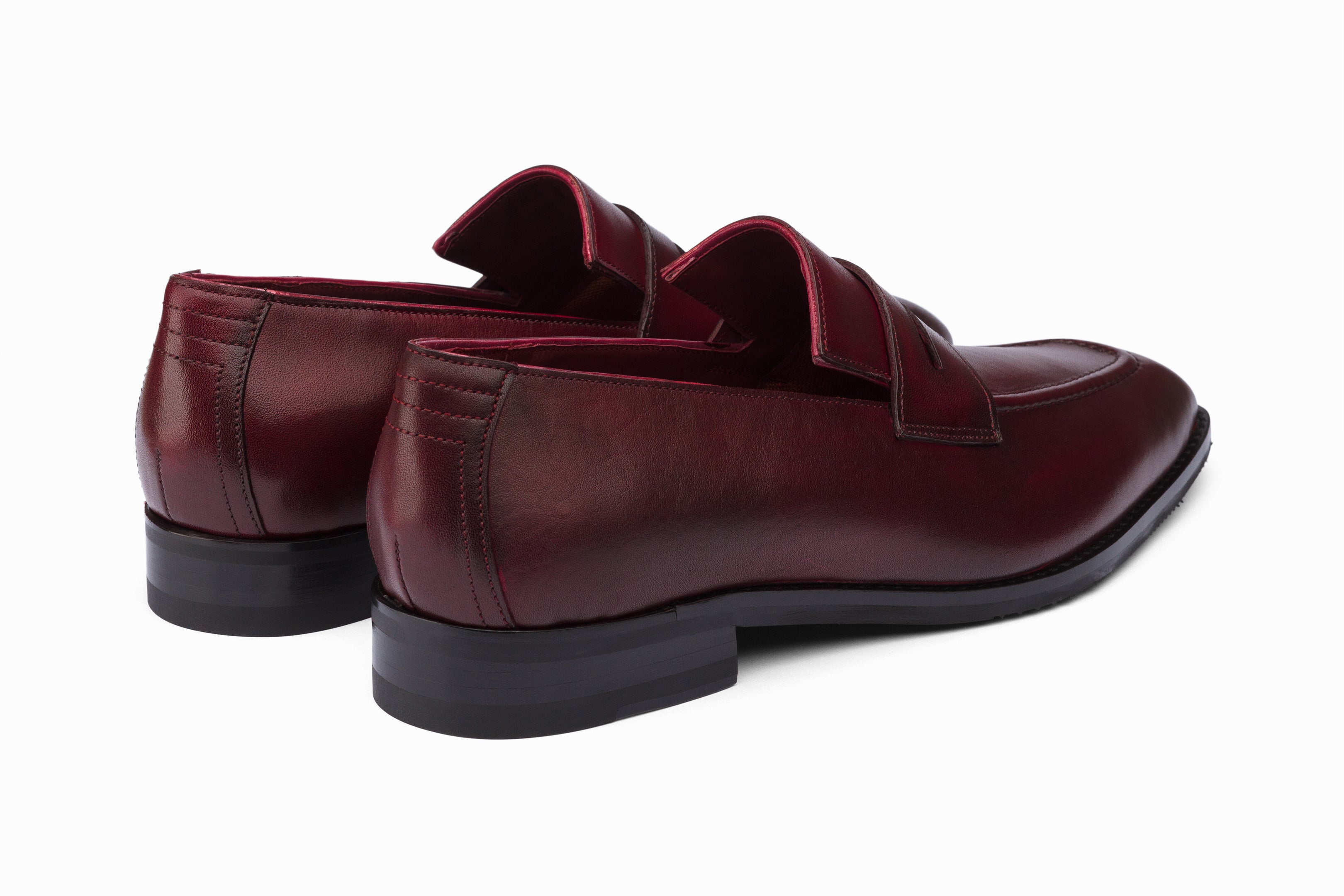 Vegano Penny Loafers for Men & Women - Genuine Leather Slip-On Shoes in Dark Burgundy - Comfortable & Stylish for Office, Casual Wear & Travel