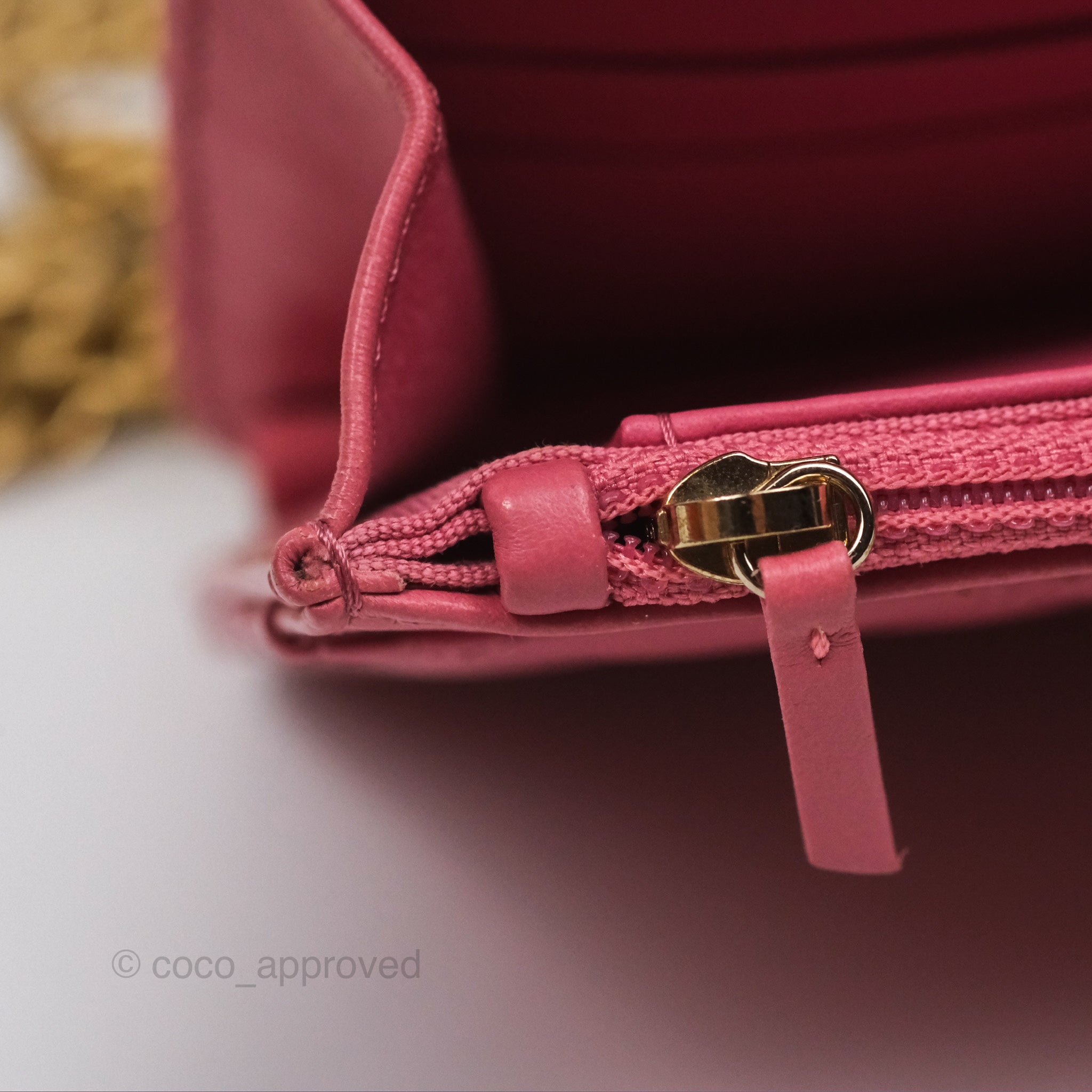 Chanel Quilted Lambskin Pink Adjustable Chain Wallet on Chain WOC - Perfect for Evening Events, Parties, and Daily Luxury Use