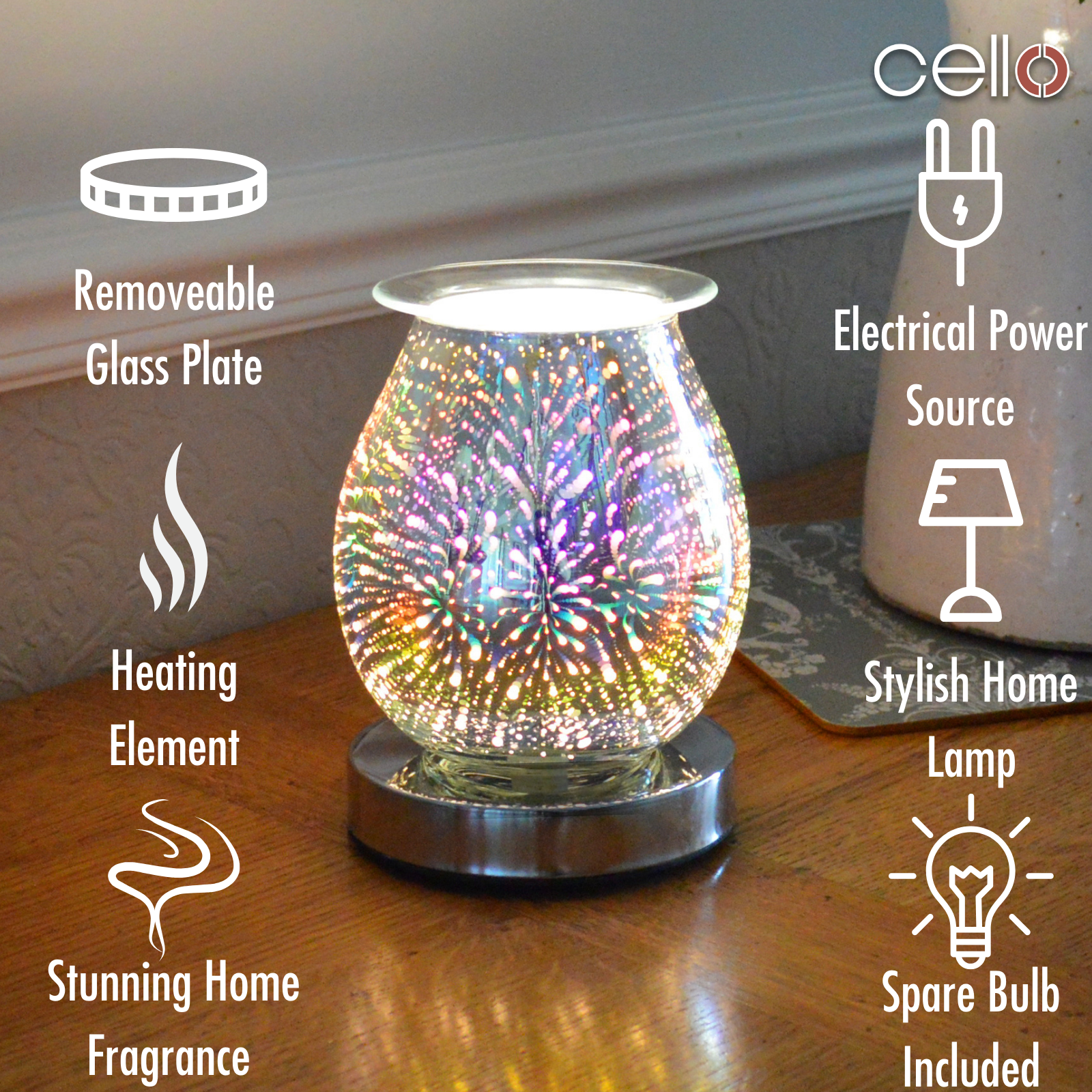 3D Pop Cello Electric Wax Warmer with Touch Control - Perfect for Aromatherapy, Home Decor, and Relaxation in Bedroom, Living Room, or Office
