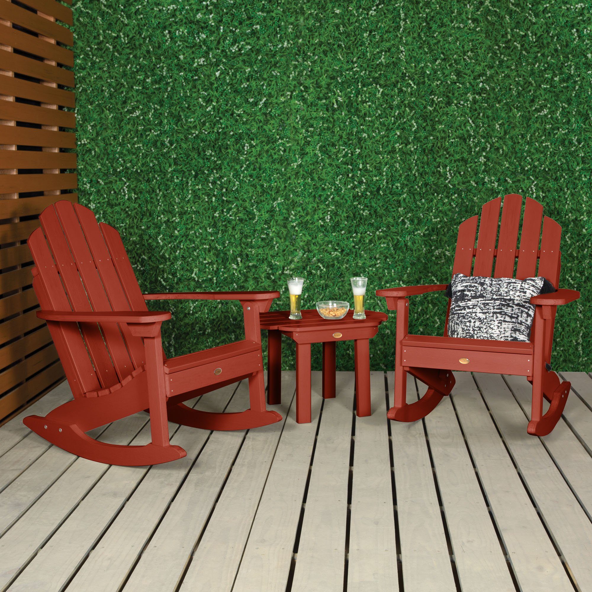 Classic Westport Rocking Chair and Table Set - Premium Wooden Porch Rocker with Matching Side Table - Perfect for Patio, Garden & Nursery Relaxation
