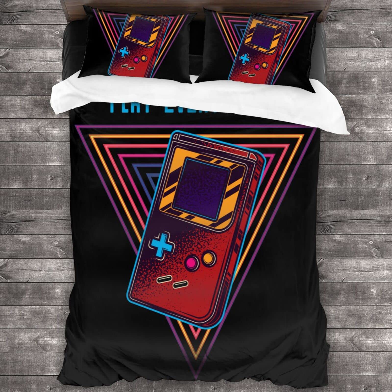 Wireless Gamepad Controller Gaming Bedding Set - Video Game Themed Duvet Cover & Comforter Set for Teen Boys Bedroom - Perfect for Gaming Enthusiasts & Playroom Decor (1, US Queem) - Ideal for Sleepovers, Gaming Parties & Themed Bedrooms