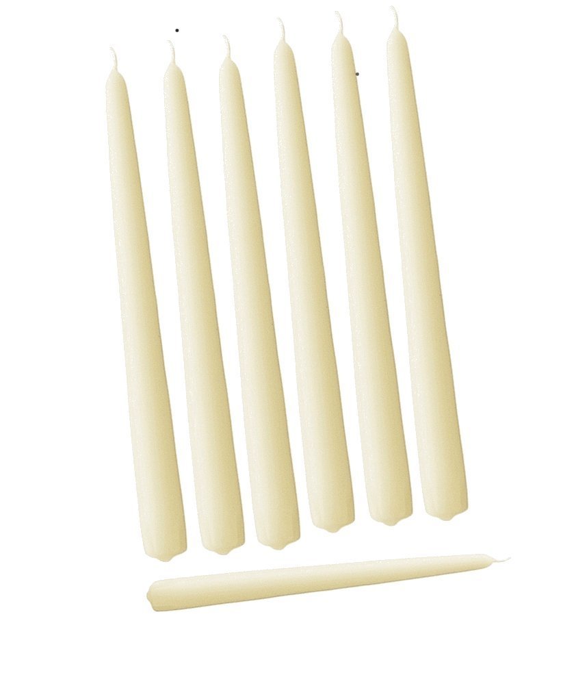 D'light Online 12 Inch Ivory Taper Candles Bulk Pack of 144 - Premium Unwrapped Ivory Candles for Weddings, Church, Dinner Parties & Home Decor