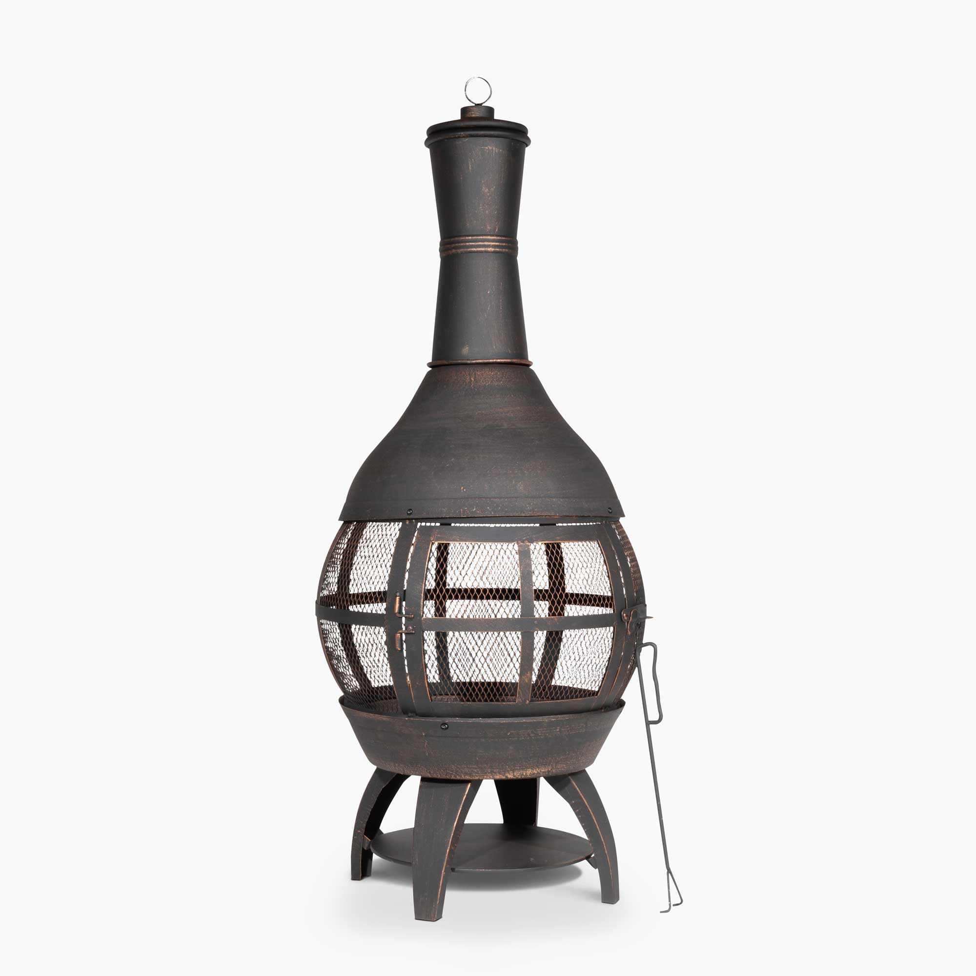 Premium 360° Chiminea Fire Pit Outdoor Heater - Antique Bronze Finish DG112 - Perfect for Backyard, Patio, and Garden Gatherings