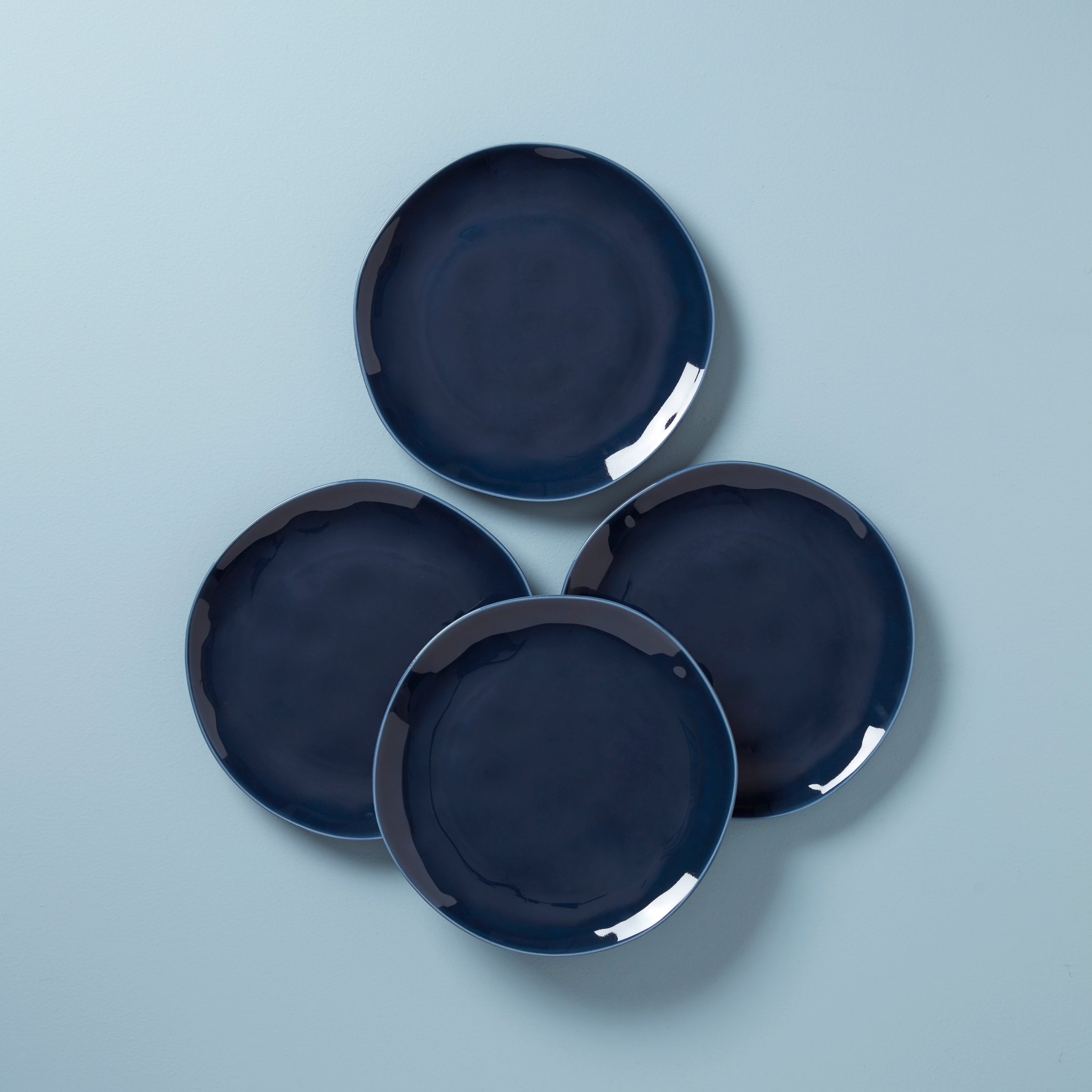 Bay Colors Blue Dinner Plates Set of 4 - Elegant Ceramic Plates for Everyday Dining, Parties & Entertaining