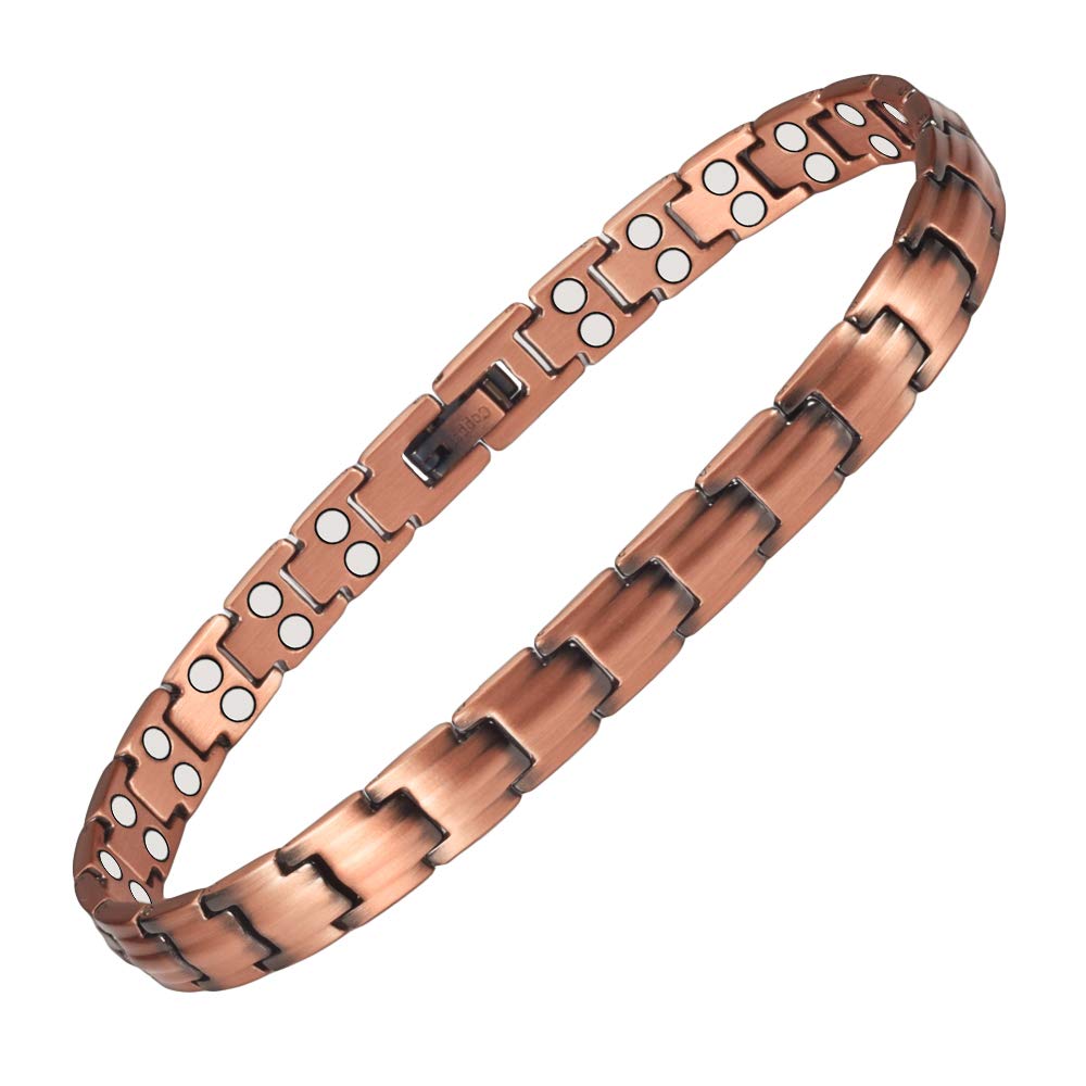 Wollet Magnetic Copper Anklets for Women & Men - 99.99% Pure Copper Ankle Bracelet with Magnets for Foot & Ankle Pain Relief - Perfect for Yoga, Meditation & Everyday Wellness
