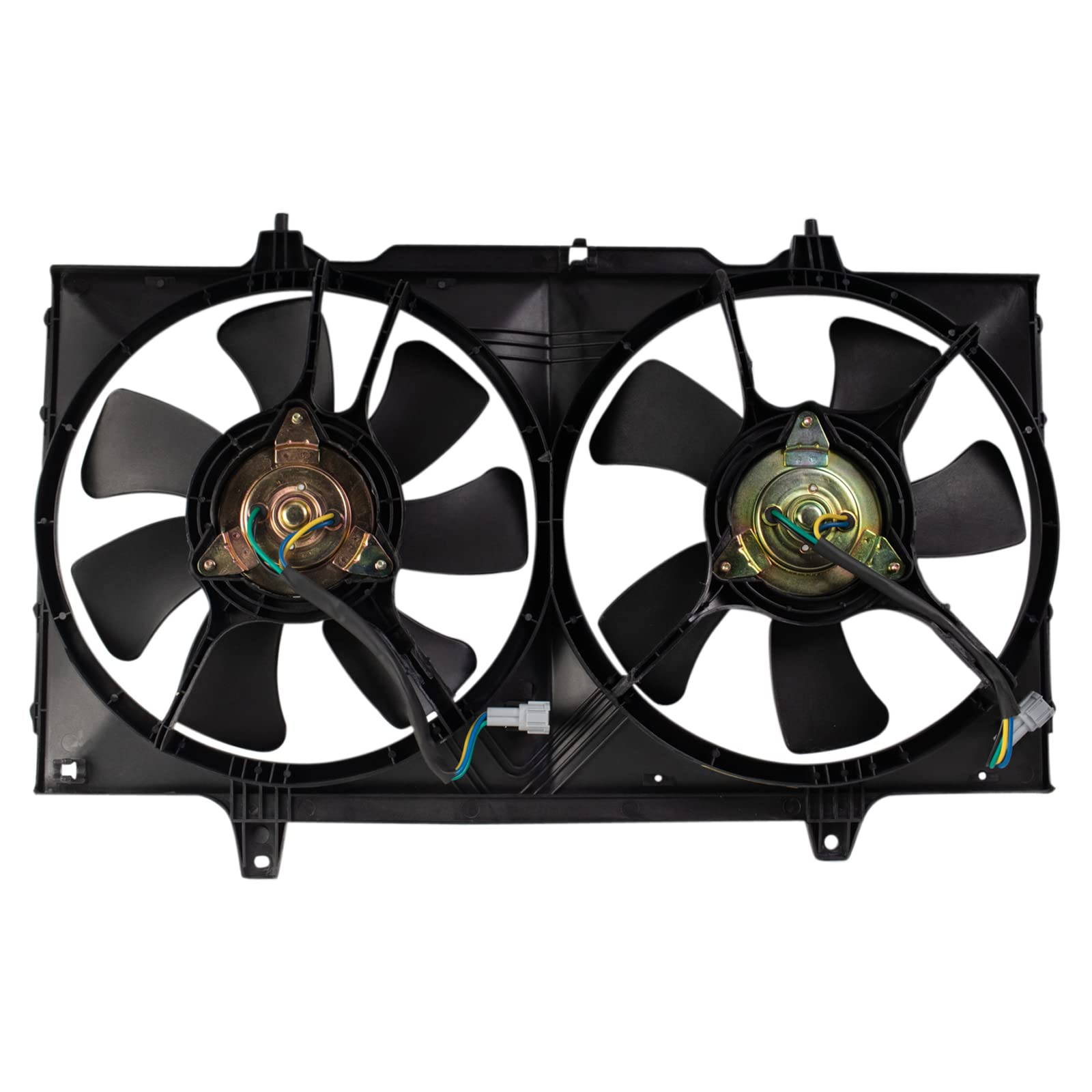 TRQ Radiator Dual Cooling Fan Assembly for 1998-2001 Nissan Altima - Replacement Part NI3115105 - Perfect for Engine Overheating Prevention & Summer Driving