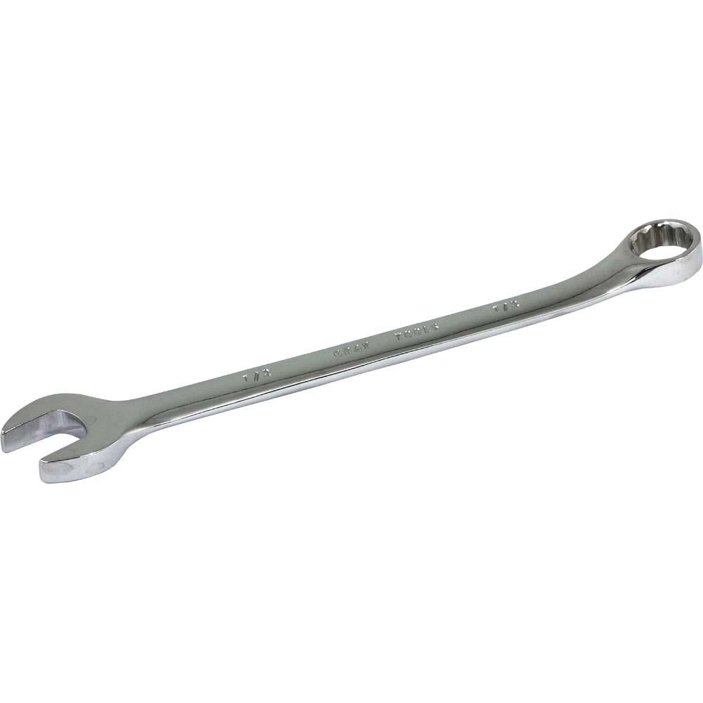 12-Point SAE Combination Wrenches Set - 15° Offset Angle - Mirror Chrome Finish - Perfect for Automotive Repair, Machinery Maintenance & DIY Projects
