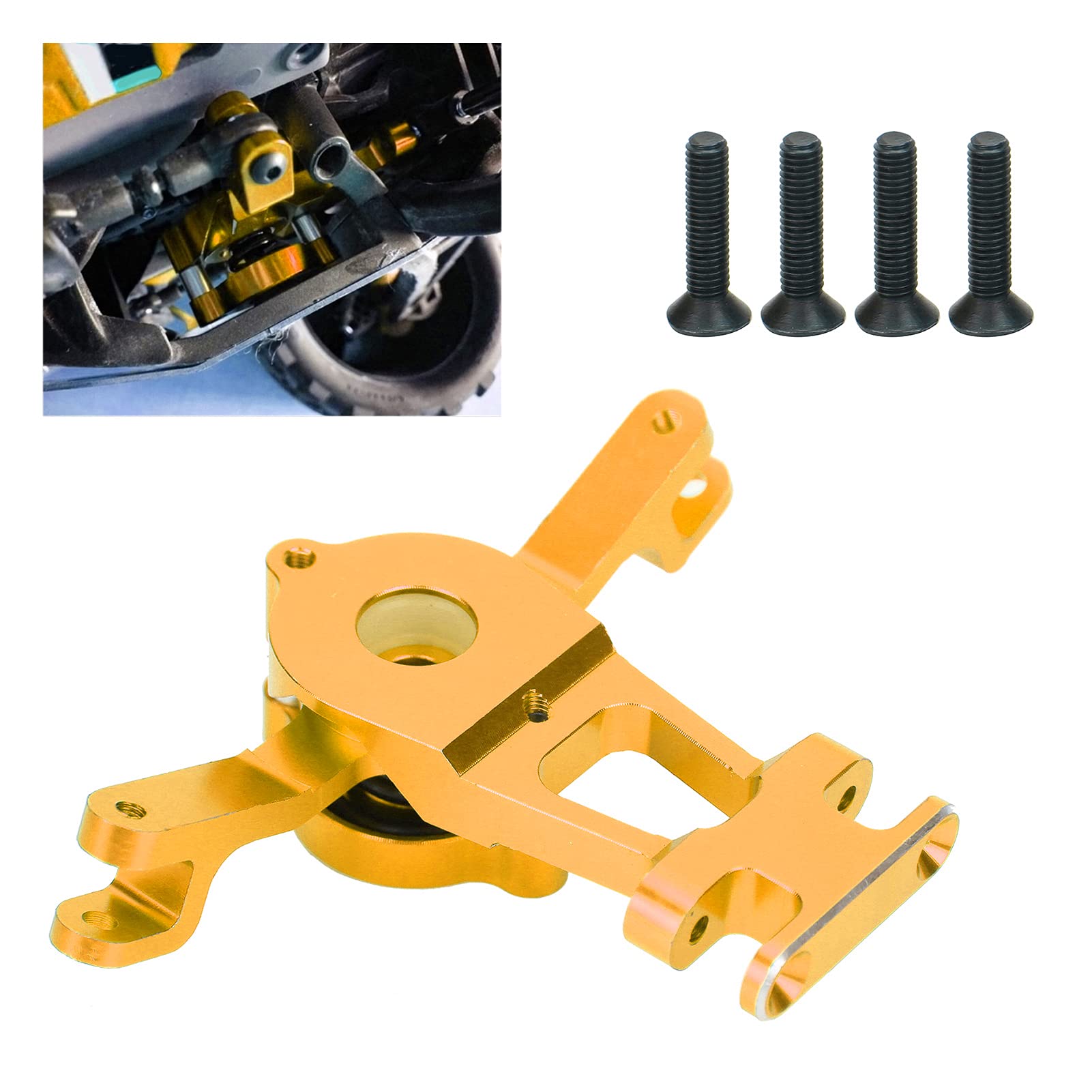 VGEBY Alloy Steering Bellcrank Assembly & Steering Post Holder - Compatible with Traxxas EREVO 2.0 & SUMMIT 1/10 RC Cars (Gold) - Upgrade for Precise Control & Durability in Off-Road Racing & Crawling