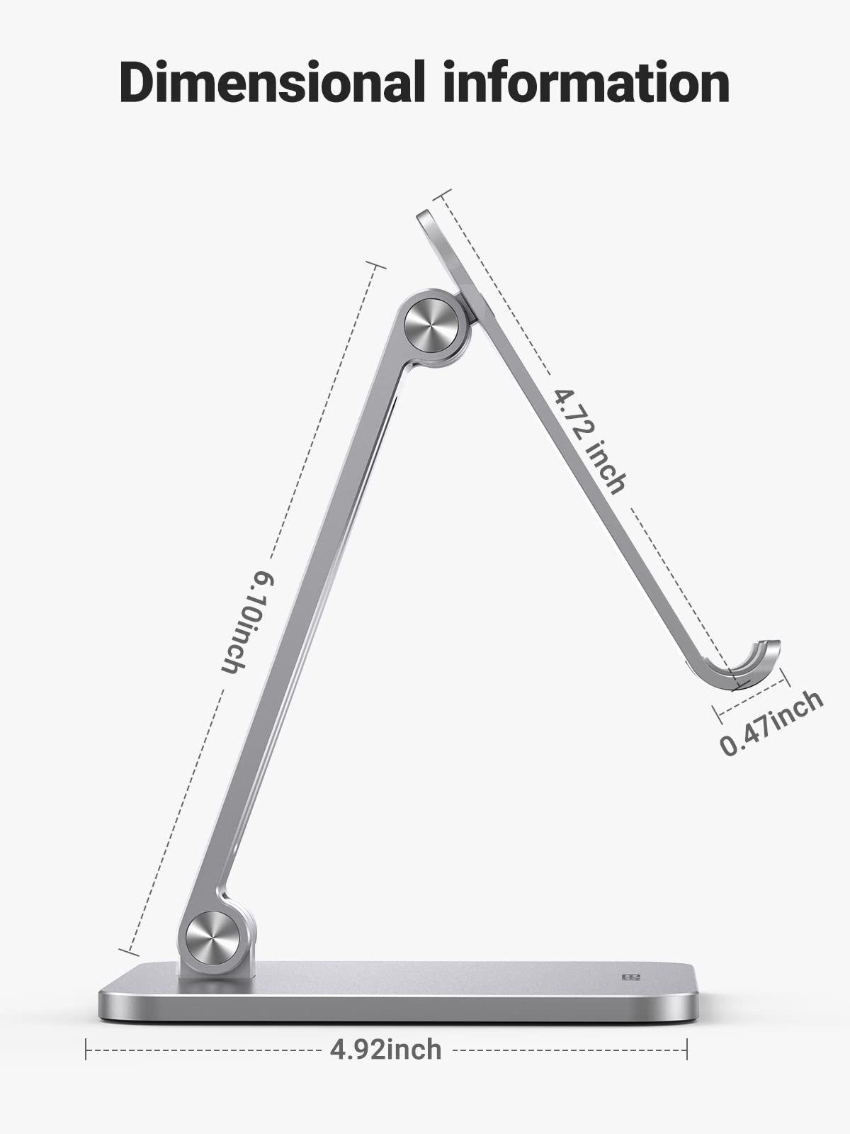 UGREEN Adjustable Aluminum Tablet Stand Holder for iPad Pro/Air/Mini 10.2-12.9 Inch, Thick Base Desk Stand with Non-Slip Design - Perfect for Home Office, Study, Watching Videos & Video Calls (Silver)