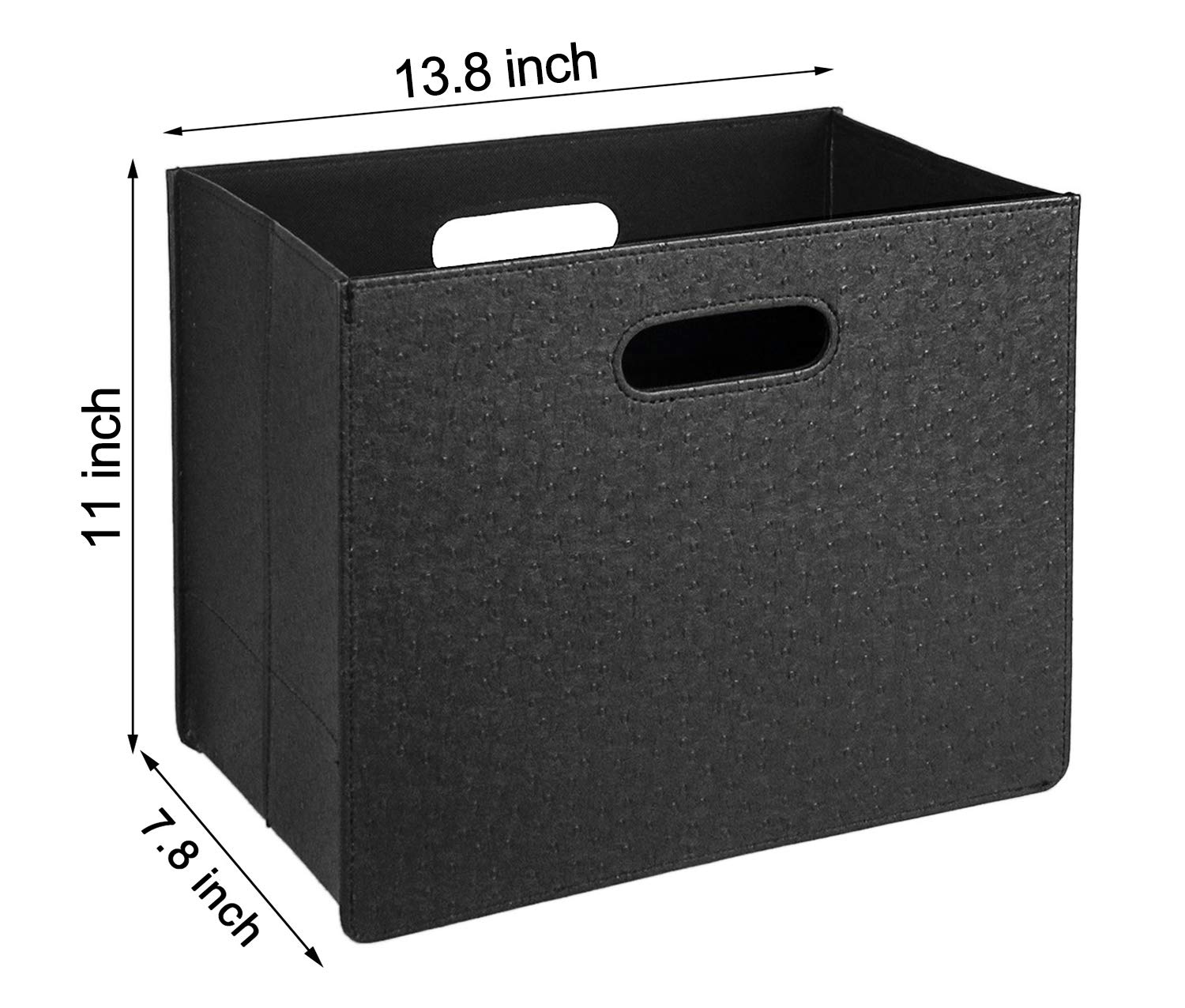 HofferRuffer Foldable Magazine Basket Holder - Black File Organizer Rack for Documents, Newspapers & Magazines - Space-Saving Storage Bin for Home, Office & Living Room