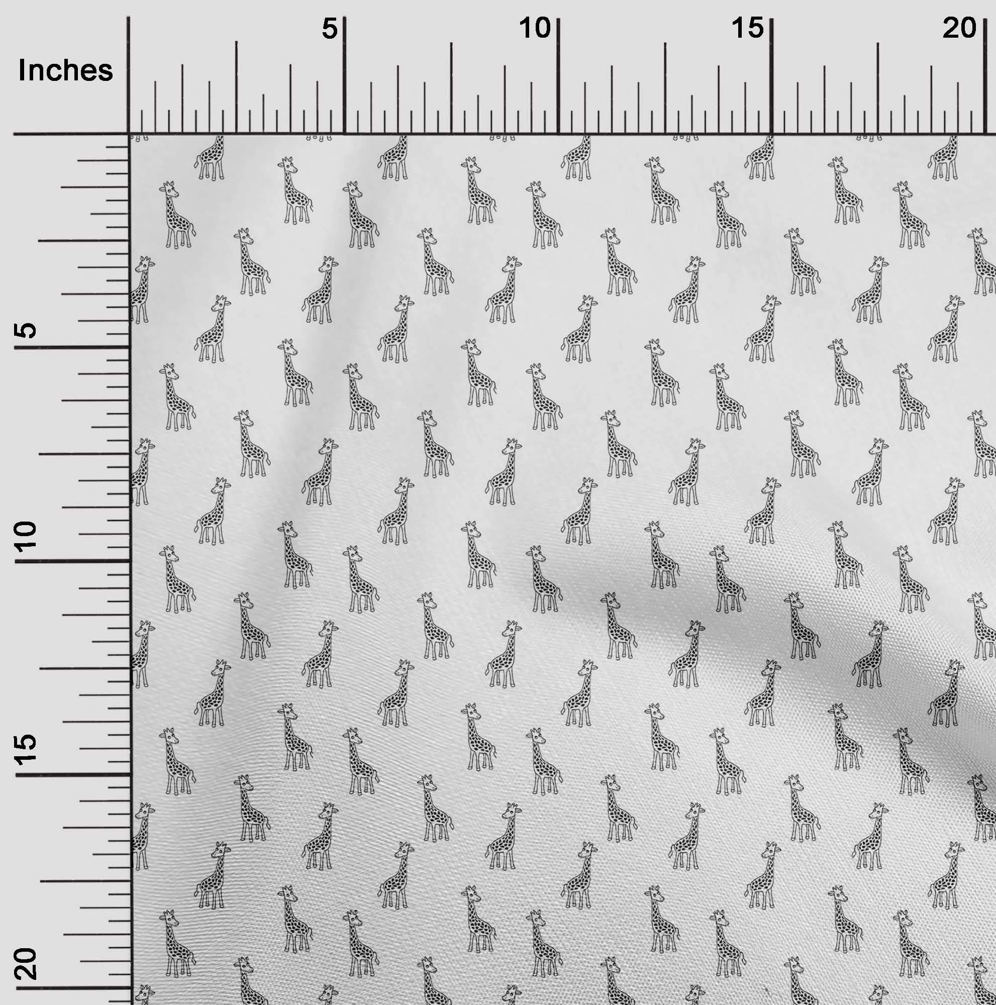 oneOone Velvet White Fabric - Kids Giraffe Animal Print Sewing Material by The Yard for DIY Clothing & Crafts (58 Inch Wide) - Perfect for Baby Blankets, Dressmaking & Home Decor Projects
