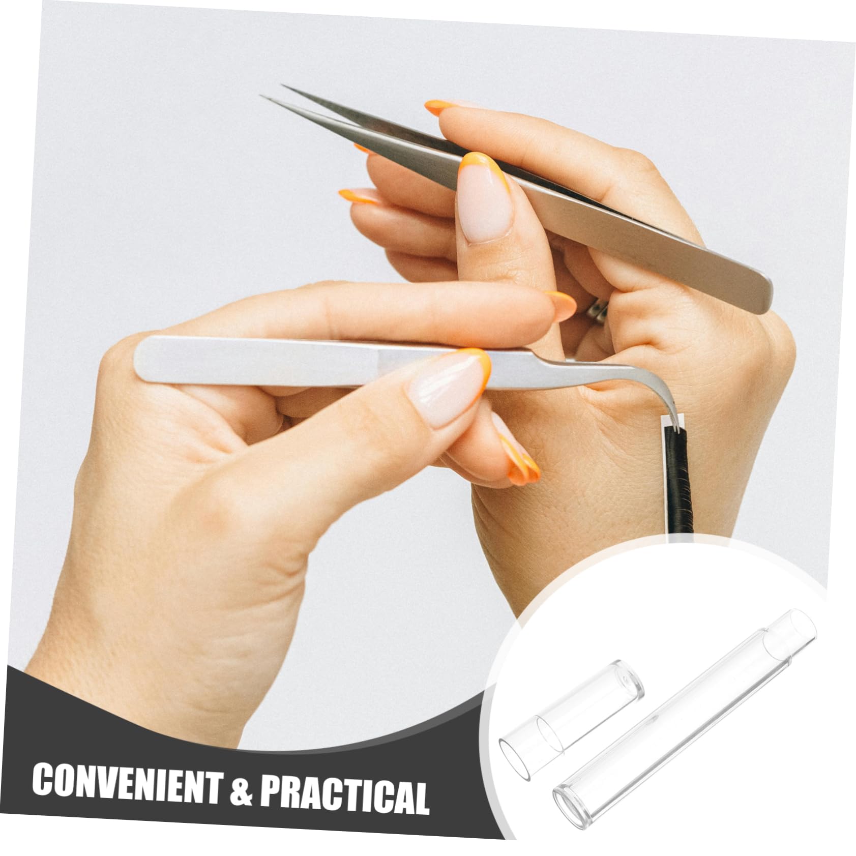3-Piece Travel Tweezer Set with Plastic Storage Case - Professional Eyelash & Nail Tool Organizer for Lash Extensions, Manicures, and Beauty Salons - Perfect for Makeup Artists, Nail Technicians, and Home Use