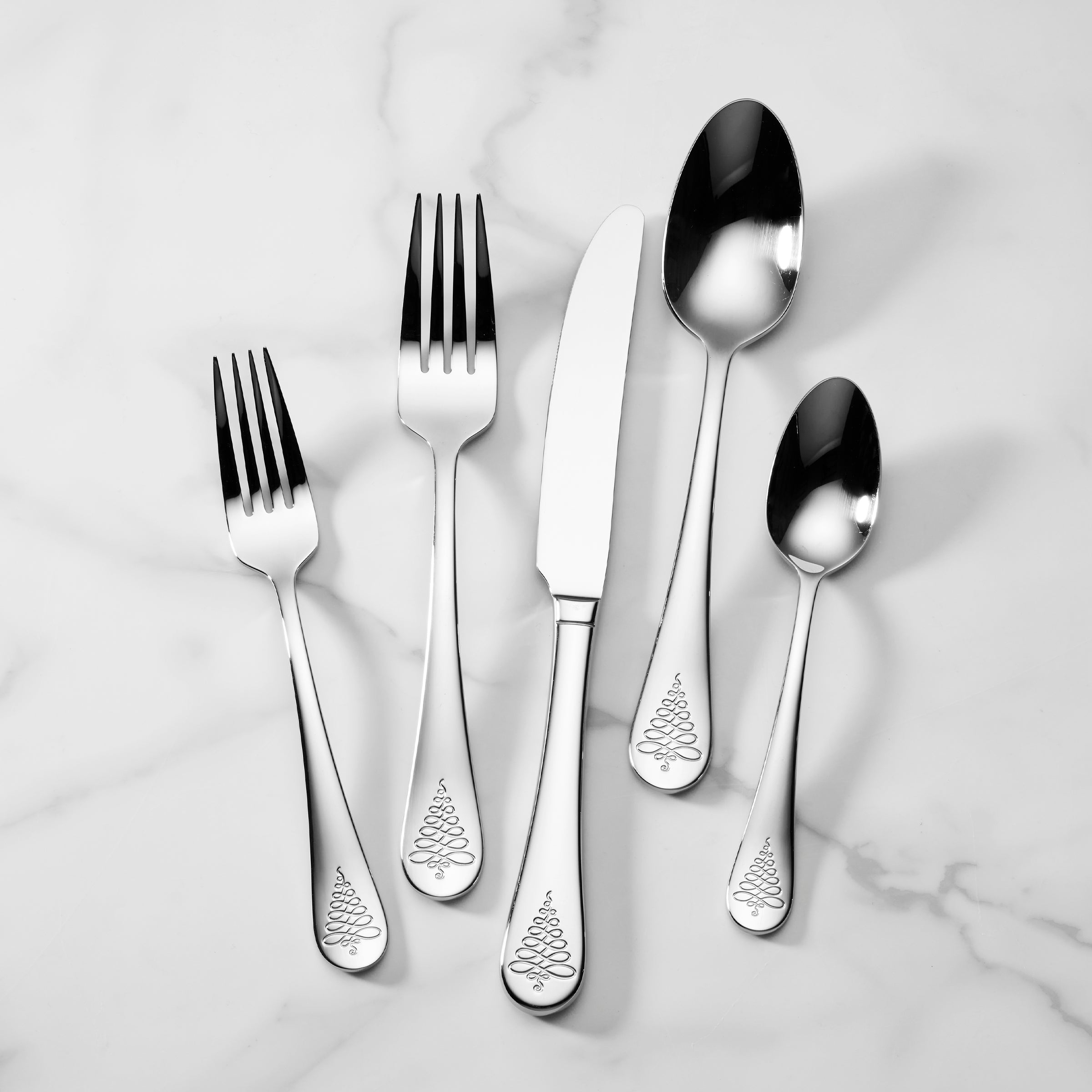 Noella 65-Piece Stainless Steel Flatware Set - Elegant Silverware for 12 Place Settings - Perfect for Dinner Parties, Weddings & Everyday Dining