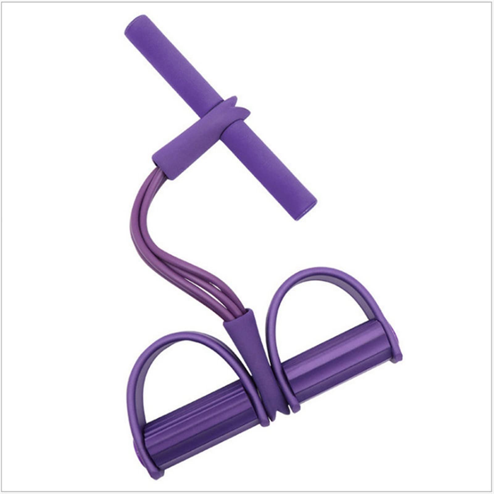 NFEGSIYA 4-Tube Ankle Puller Tension Rope - Adjustable Fitness Elastic Sit-Up Pull Rope for Home Gym, Abdominal & Core Workout - Purple Resistance Training Equipment for Legs, Arms & Full Body Exercise