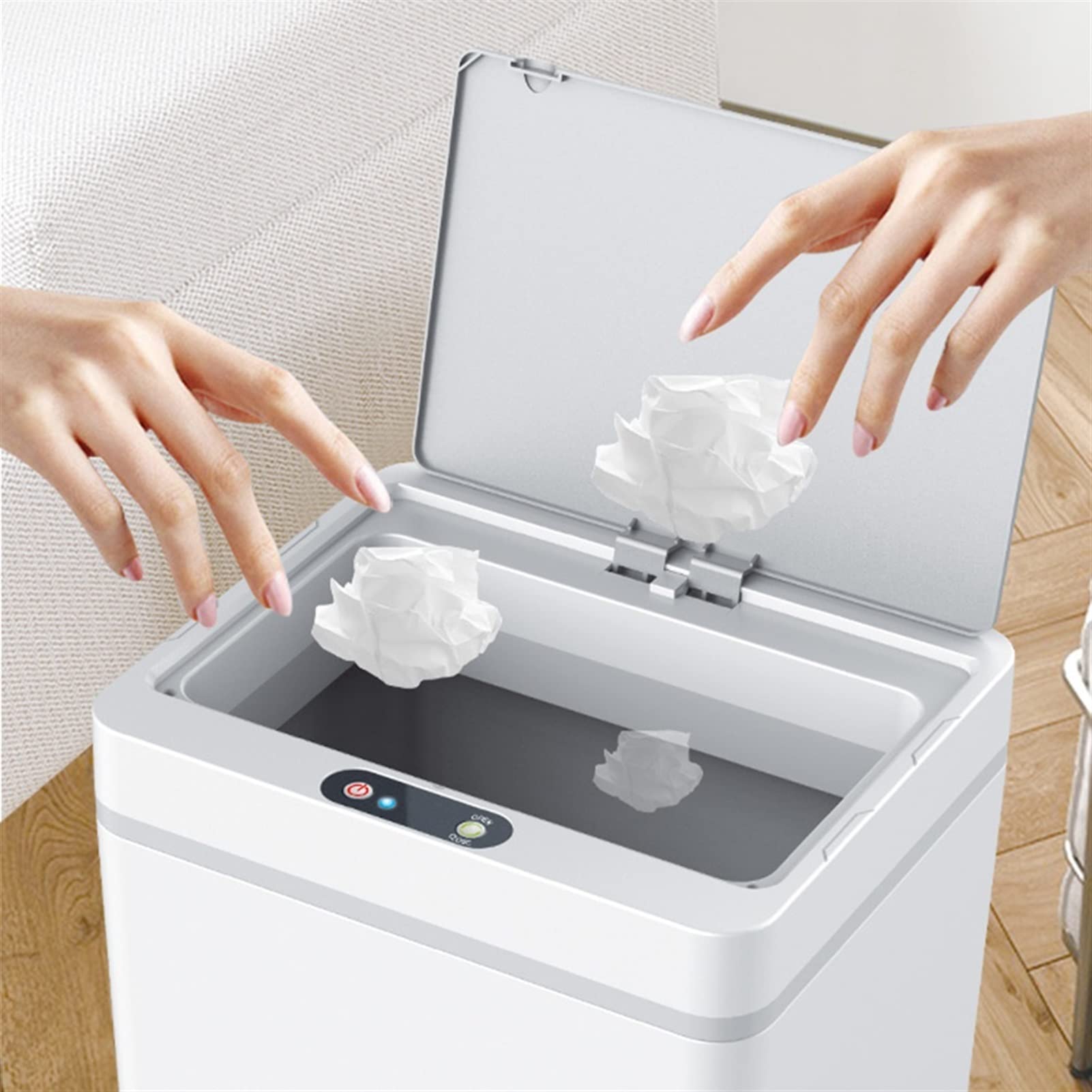 TOMYEUS 13L Automatic Motion Sensor Trash Can - Smart Electric Waste Bin with Touch-Free Technology for Kitchen, Bathroom & Office - Hands-Free Garbage Bin for Hygienic Waste Disposal in Home & Commercial Spaces