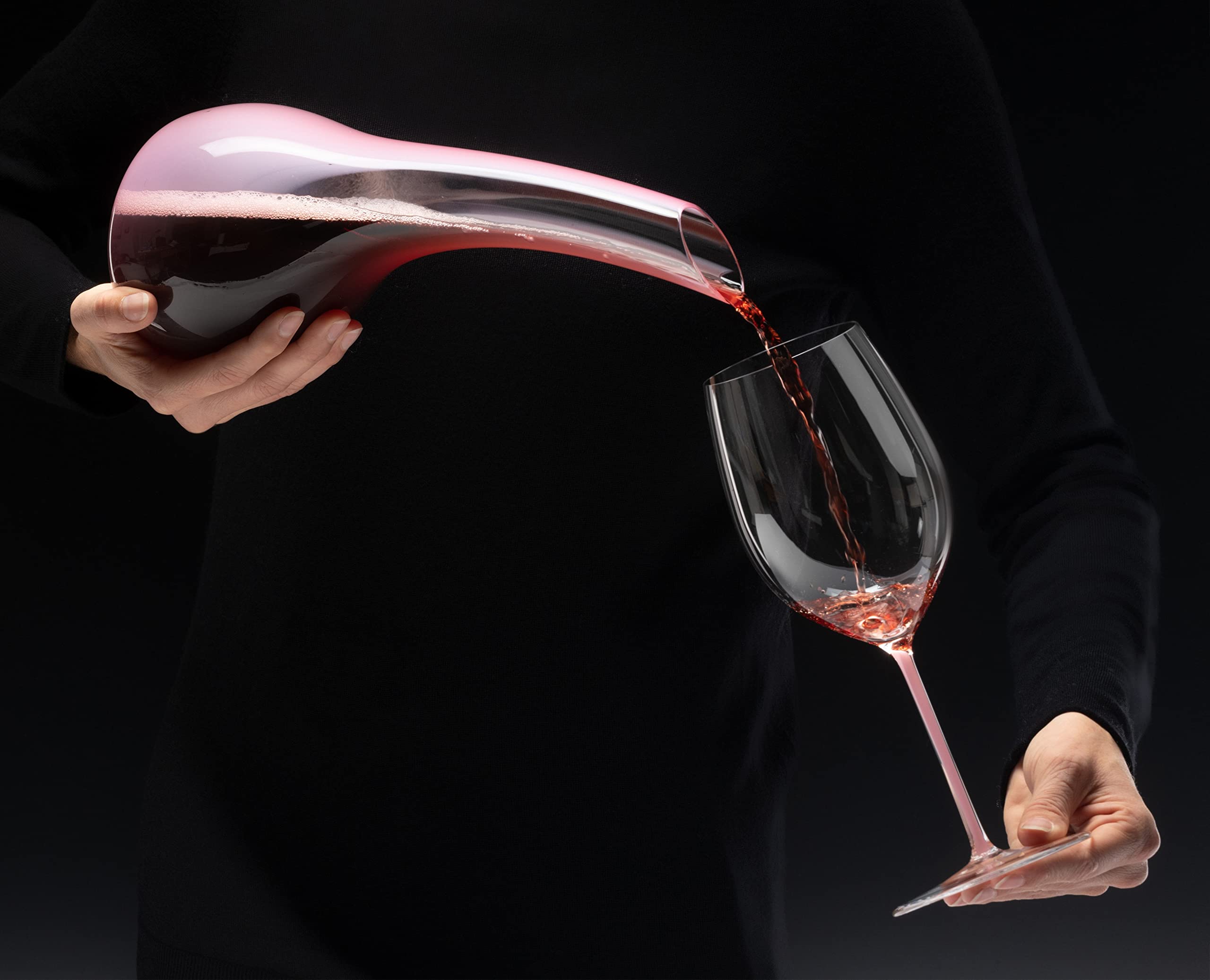 Riedel Fatto A Mano Cabernet Wine Glass Set - Handcrafted Pink Crystal Wine Glasses for Red Wine Lovers | Perfect for Dinner Parties, Weddings & Wine Tasting Events