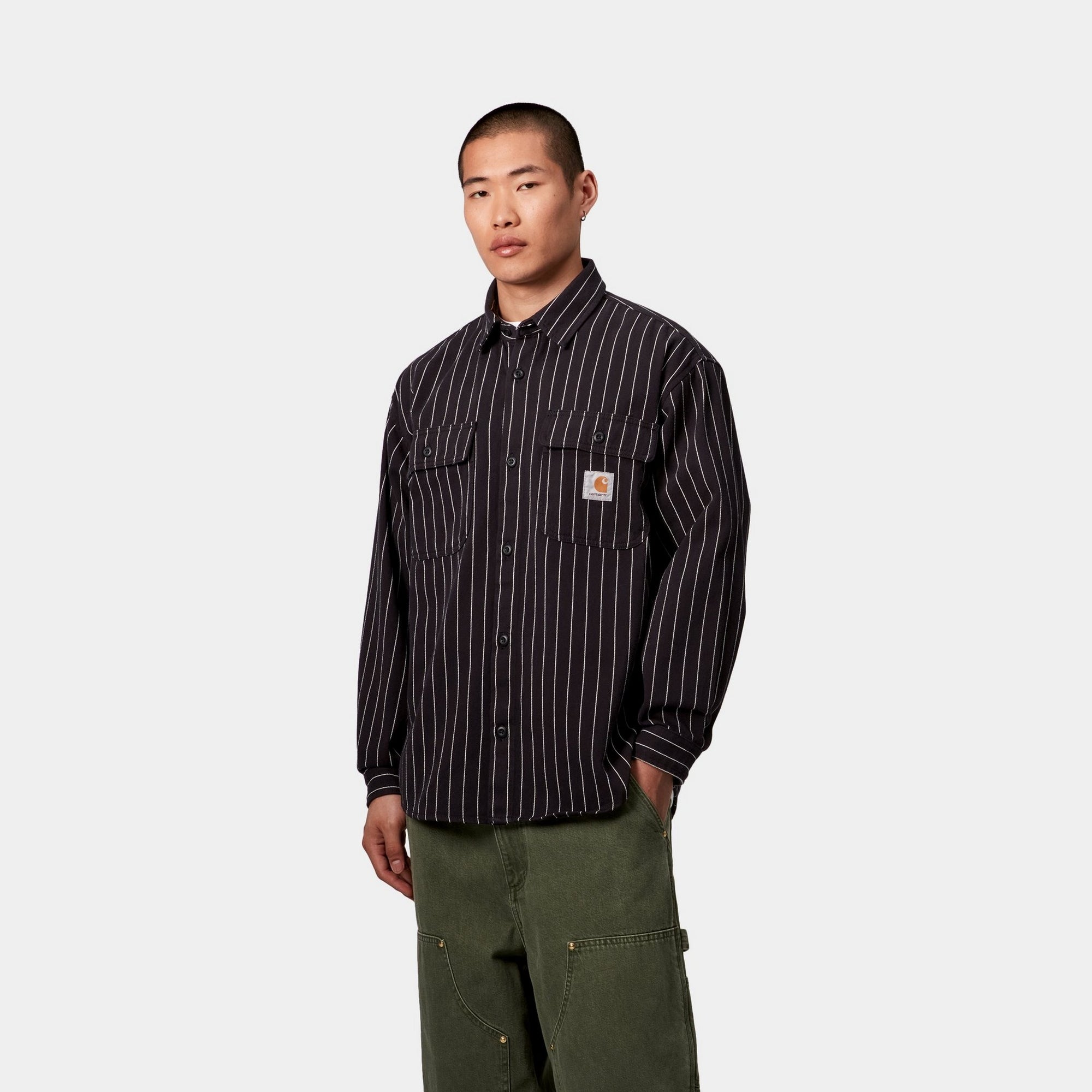 Hendry Shirt Jacket for Men - Black & Wax Seaton Stripe | Lightweight Casual Overshirt | Perfect for Outdoor Adventures, Workwear & Street Style Fashion