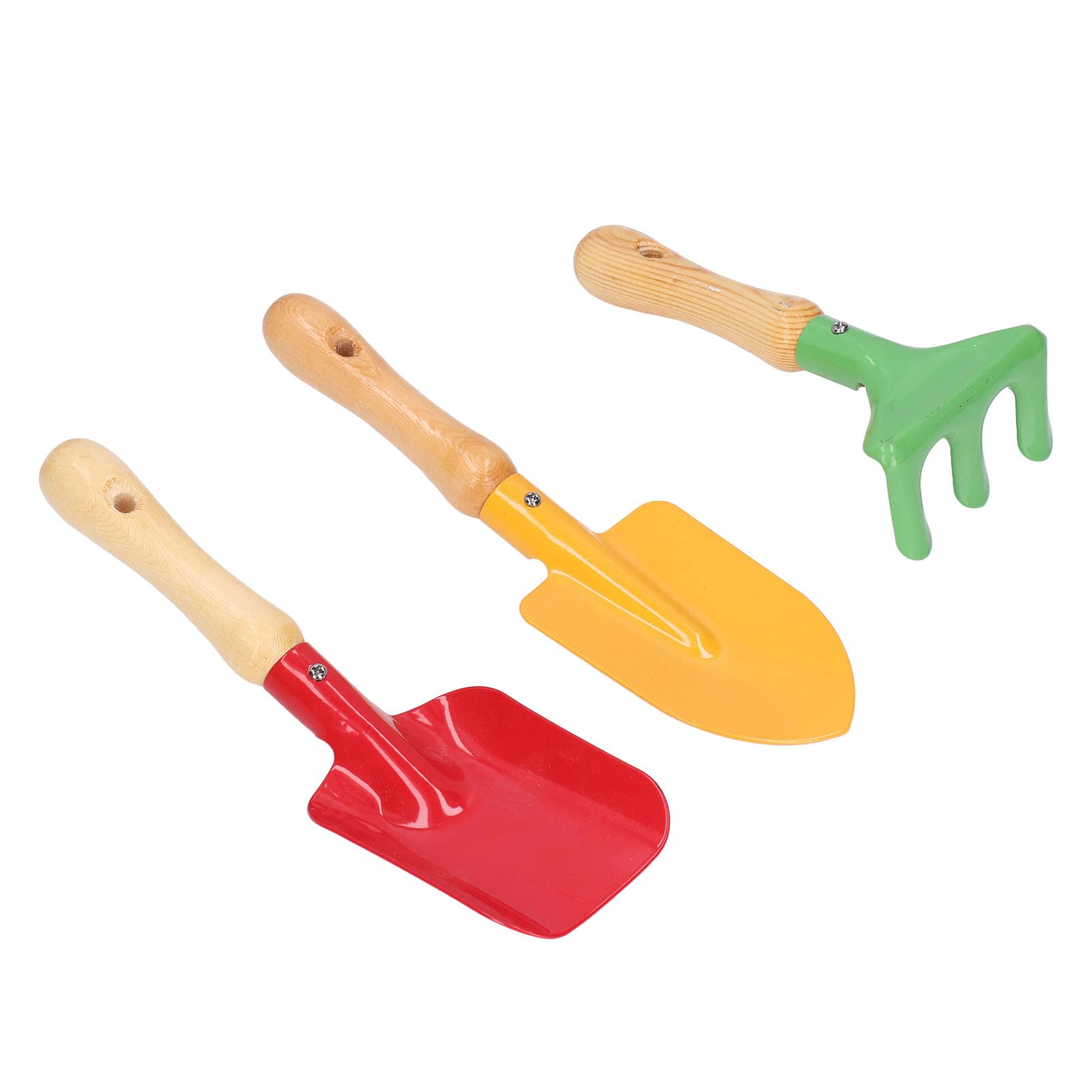 BestYiJo 3-Piece Kids Gardening Tool Set - Smooth Edge Shovel, Rake & Trowel - Ergonomic Mini Garden Tools for Children Planting Flowers, Succulents & Vegetables - Perfect for Backyard, School Projects & Indoor Plant Care