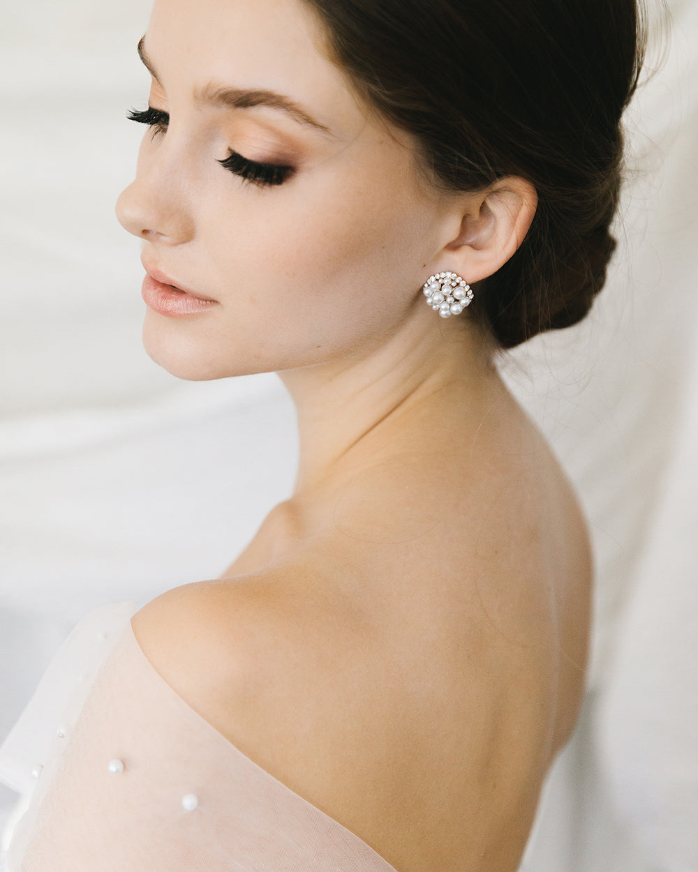 Elegant Pearl Cluster Stud Earrings for Women - Hypoallergenic & Shiny - Perfect for Weddings, Parties & Daily Wear