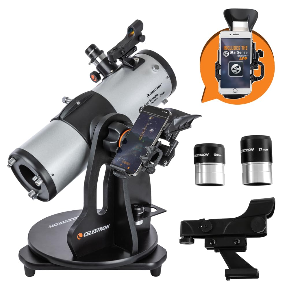 Celestron StarSense Explorer 114mm Tabletop Dobsonian Telescope with Smartphone App - Find Planets, Nebulae & Galaxies Easily - Compatible with iPhone & Android - Perfect for Backyard Stargazing & Astronomy Beginners