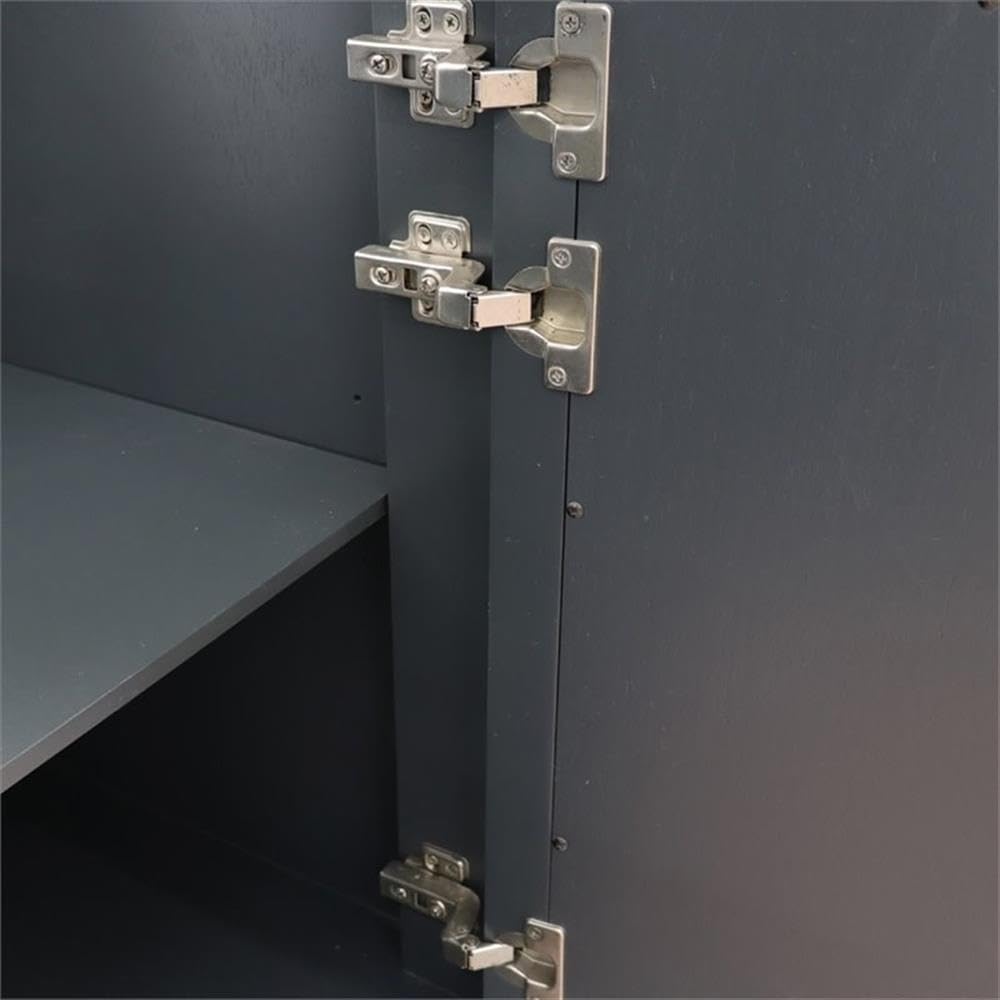 Trento Solid Wood Bathroom Vanity with Right Rectangle Sink - Dark Gray/White Finish | Modern Farmhouse Style for Master Bath & Powder Room Remodel