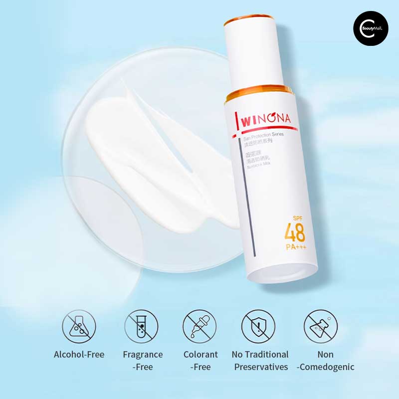 WINONA Ultra Light Sunscreen SPF 50+ PA+++ - Oil-Free Face Sunblock for Sensitive Skin - Daily Moisturizing Protection for Outdoor Activities & Beach Days