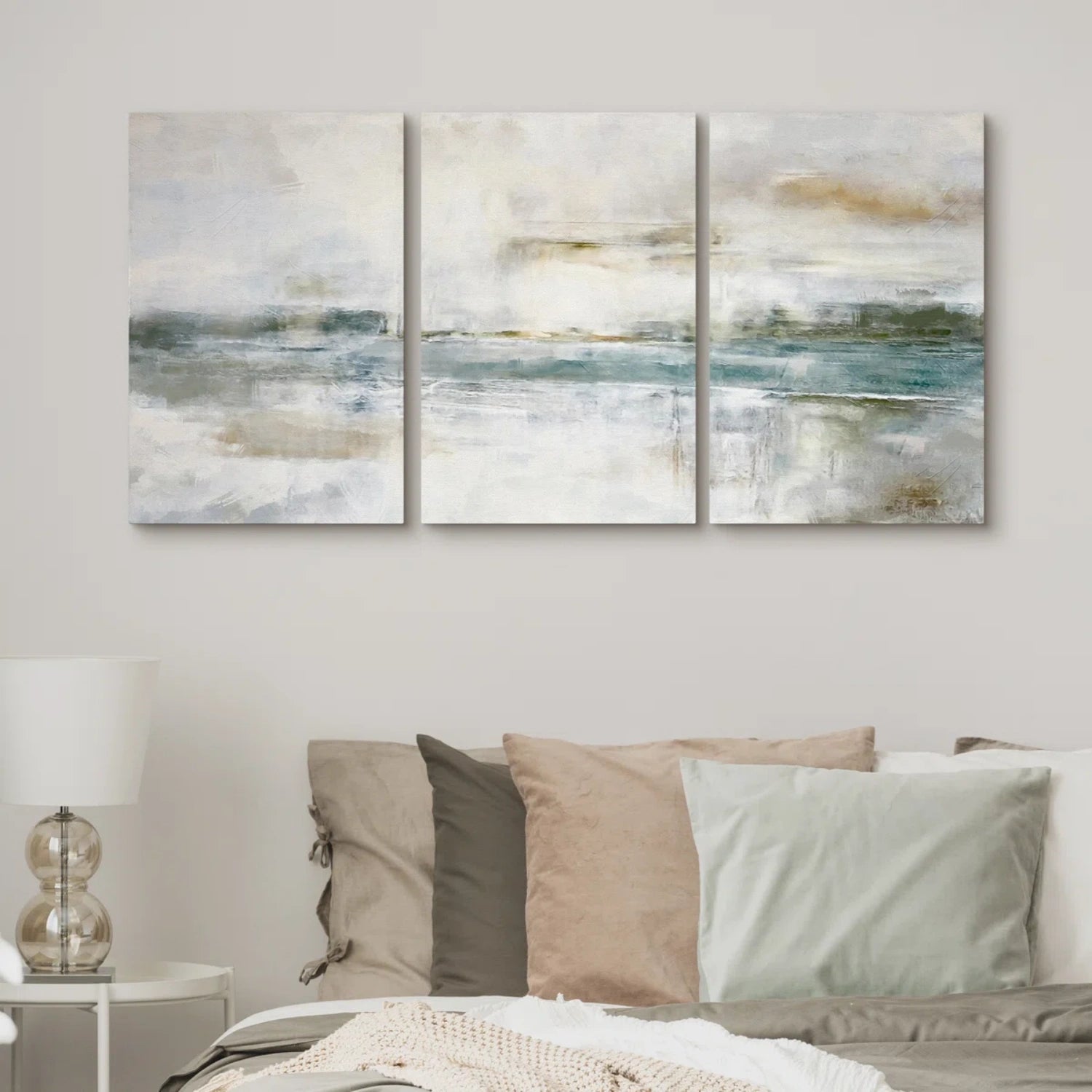 Abstract Tranquility Set of 3 Wall Art Paintings - Modern Minimalist Canvas Prints for Living Room, Bedroom & Office Decor #WS295