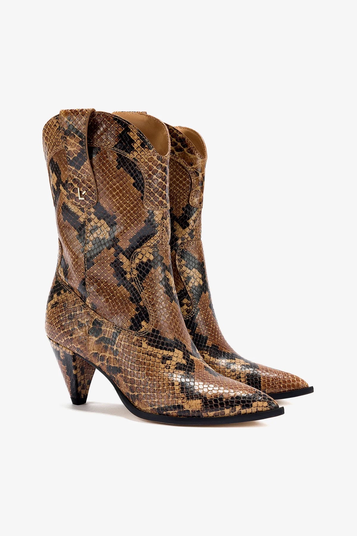 Thelma Boot in Tawny Stamped Leather - Women's Vintage Style Ankle Boots for Fall & Winter | Perfect for Casual Outfits, Office Wear & Date Nights