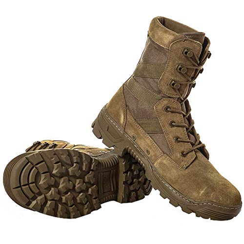 Men's Tactical Combat Boots - High-Top Jungle Military Boots, Ultralight Outdoor Hiking & Climbing Shoes for Men, Brown Size 10 US (44 EU/9.5 UK) - Perfect for Outdoor Adventures, Survival Training & Heavy Duty Work