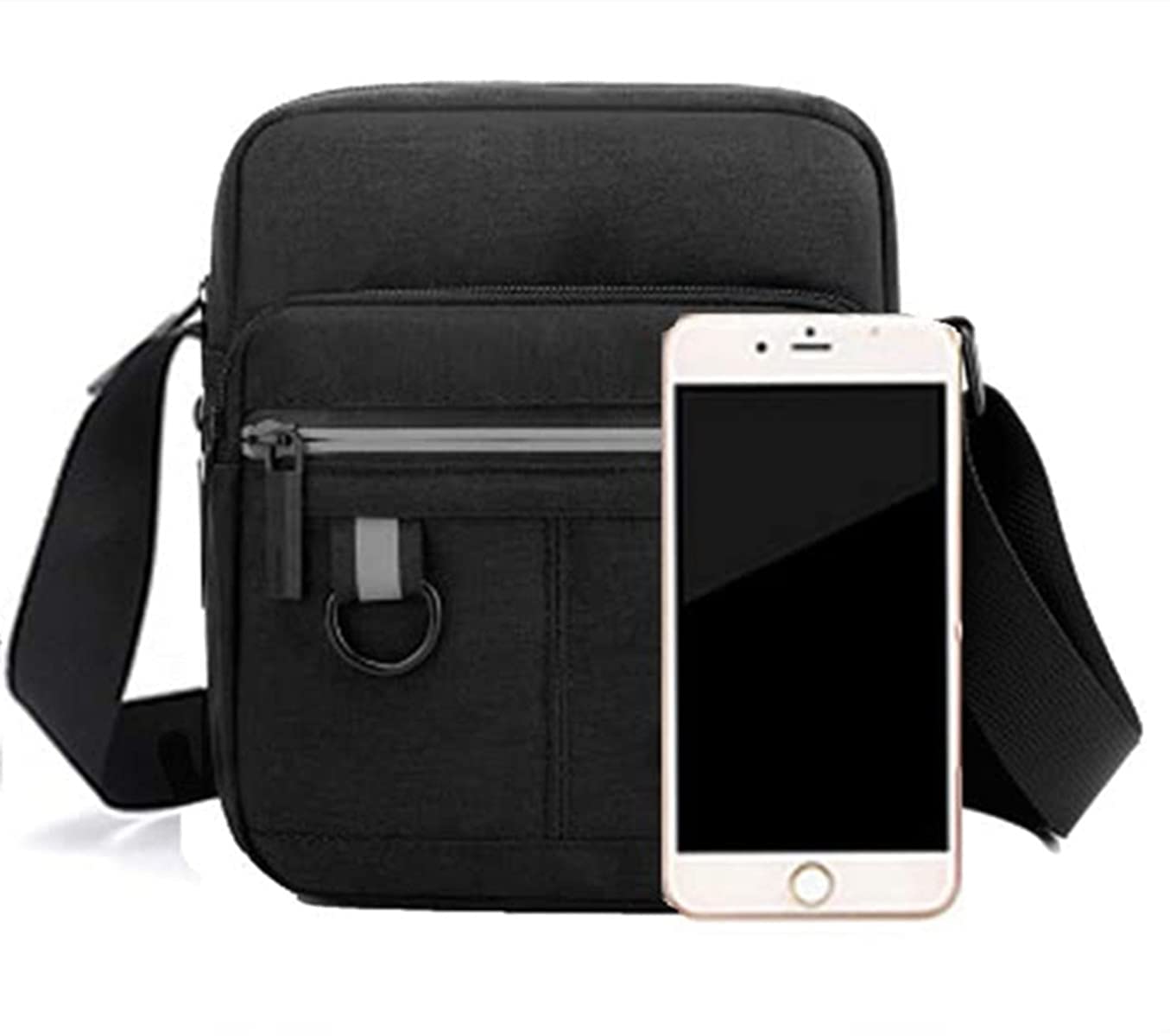 Compact Canvas Crossbody Bag for Men - Small Shoulder Bag & Mini Messenger Bag - Holds Phone, Wallet & Coins - Perfect for Travel, Commuting & Daily Use
