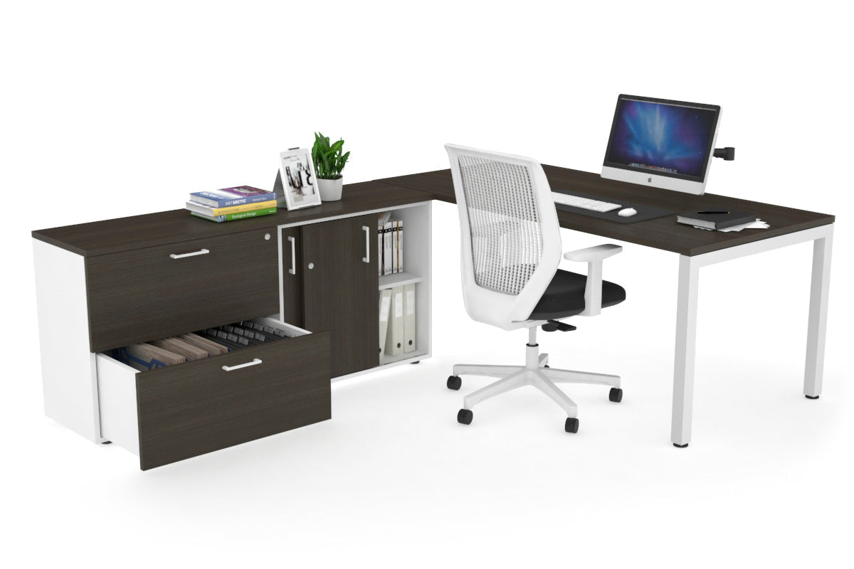 Quadro Square Executive White Frame Office Chair [1600L x 700W] - Premium Ergonomic Seating for Home Office & Conference Rooms