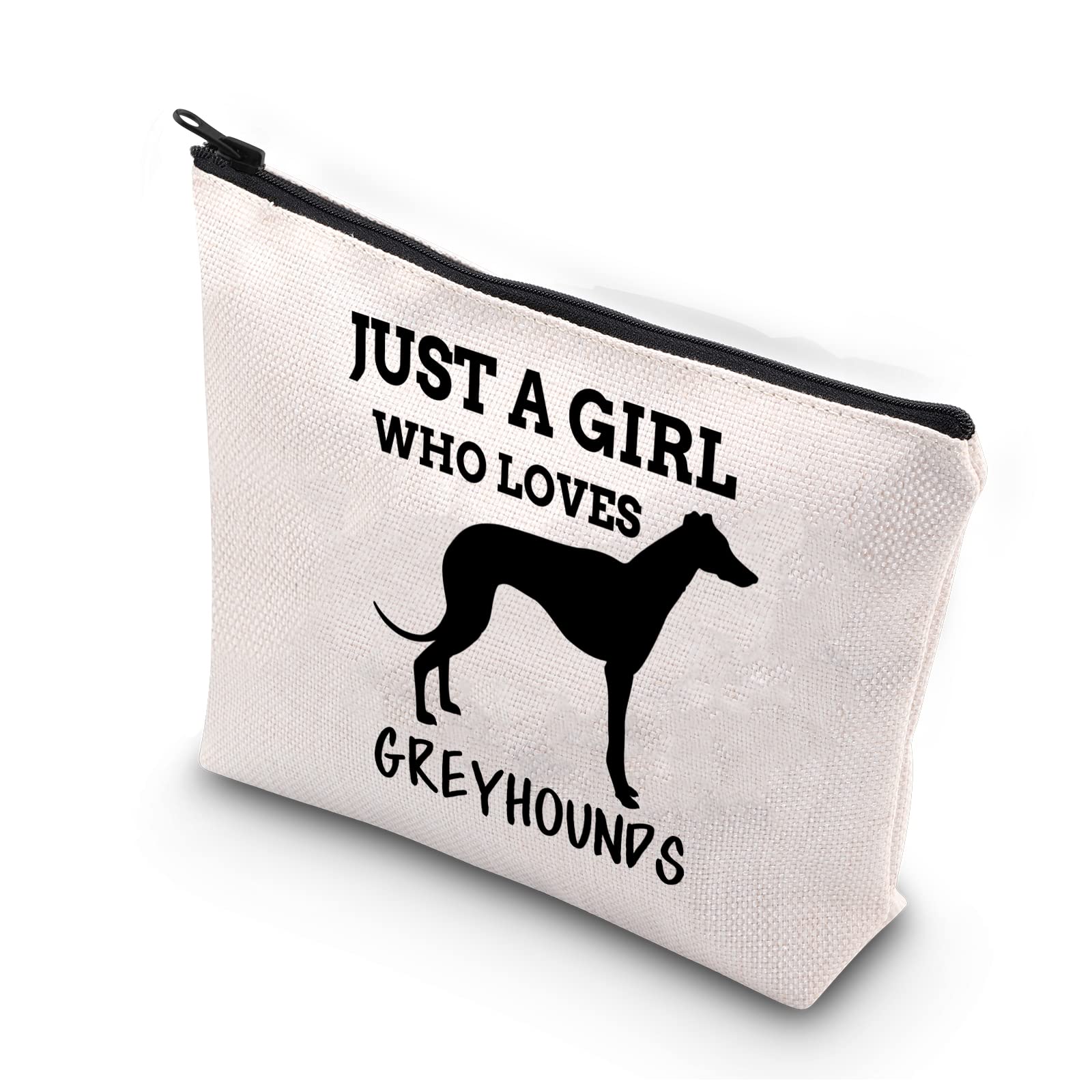 BDPWSS Greyhound Lover Gift - Just a Girl Who Loves Greyhounds Makeup Bag | Perfect for Dog Lovers, Travel & Cosmetic Storage