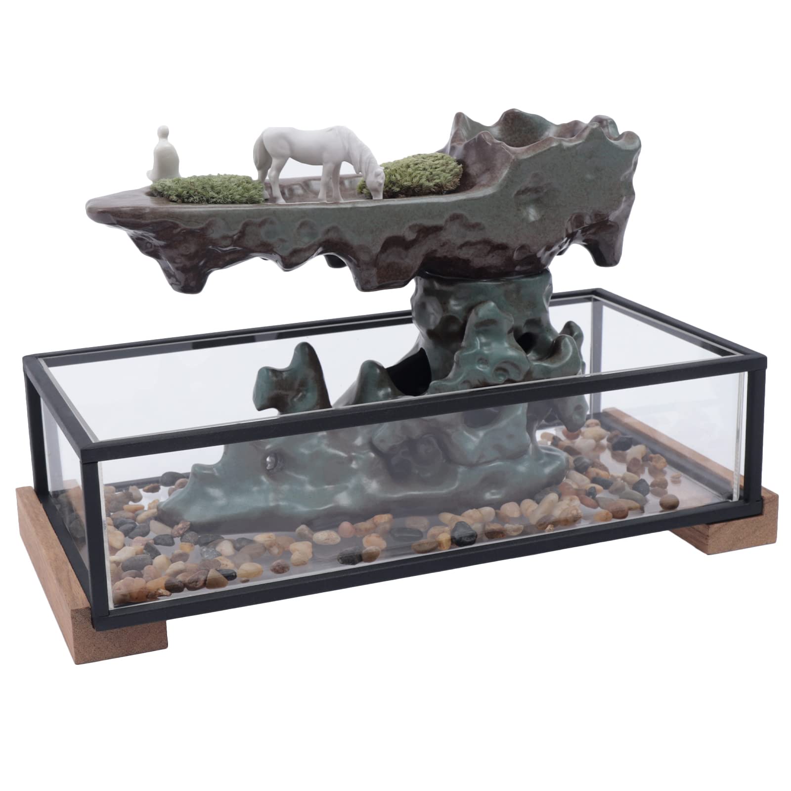 TFCFL Desktop Rockery Fountain with Waterfall - Zen Tabletop Water Feature for Home, Office, Living Room Decor - Relaxing Mini Waterfall Fountain with Natural Rock Design - Perfect Gift for Women & Men (Great for Stress Relief, Meditation Spaces & Home Office Decor)