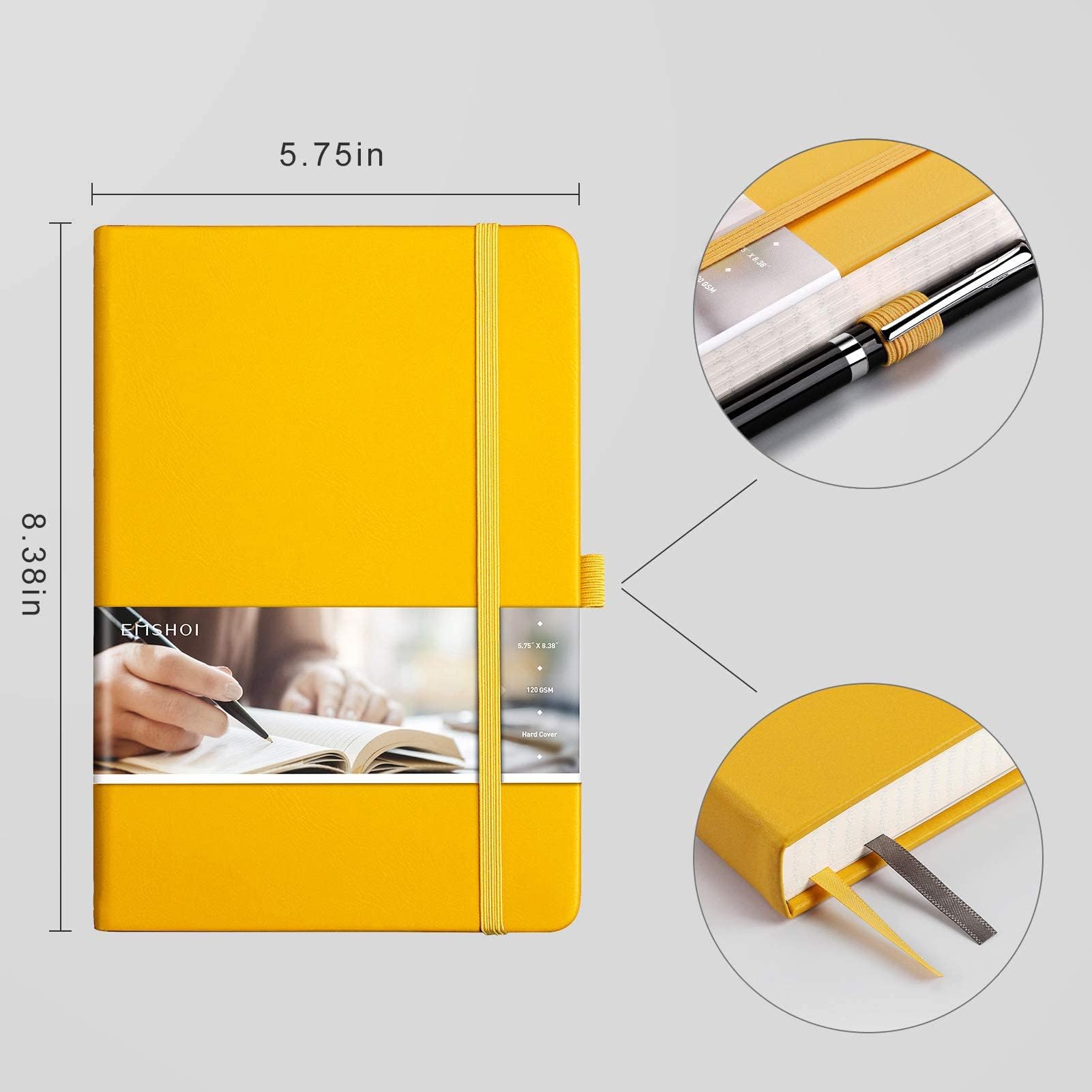 EMSHOI A5 Graph Paper Notebook - 256 Pages, 5.75