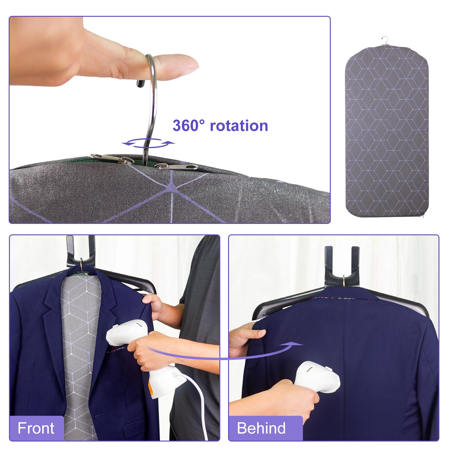 Multi-Functional Hanging Steamer Board for Ironing Clothes - Portable Steamer Pad for Travel, Home & Laundry Room - Perfect for Wrinkle-Free Shirts, Dresses & Delicates