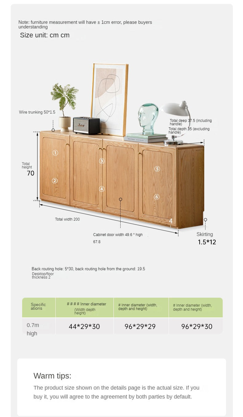 Solid Oak Wood Modern TV Stand with Storage | Stylish Floor Cabinet for Living Room & Entertainment Center | Perfect for TVs, Media, and Home Organization