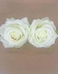 Elegant White Rose Hair Clips for Women - Pack of 2 | Vintage Floral Hair Accessories for Bridal, Wedding, Party & Everyday Wear