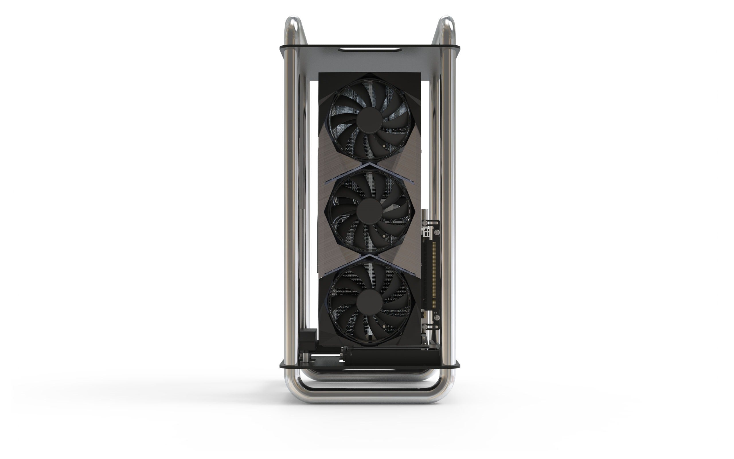 Streacom DA6 XL Open Frame ITX PC Case - Chrome & Black - Compact Gaming & Workstation Builds for Enthusiasts
