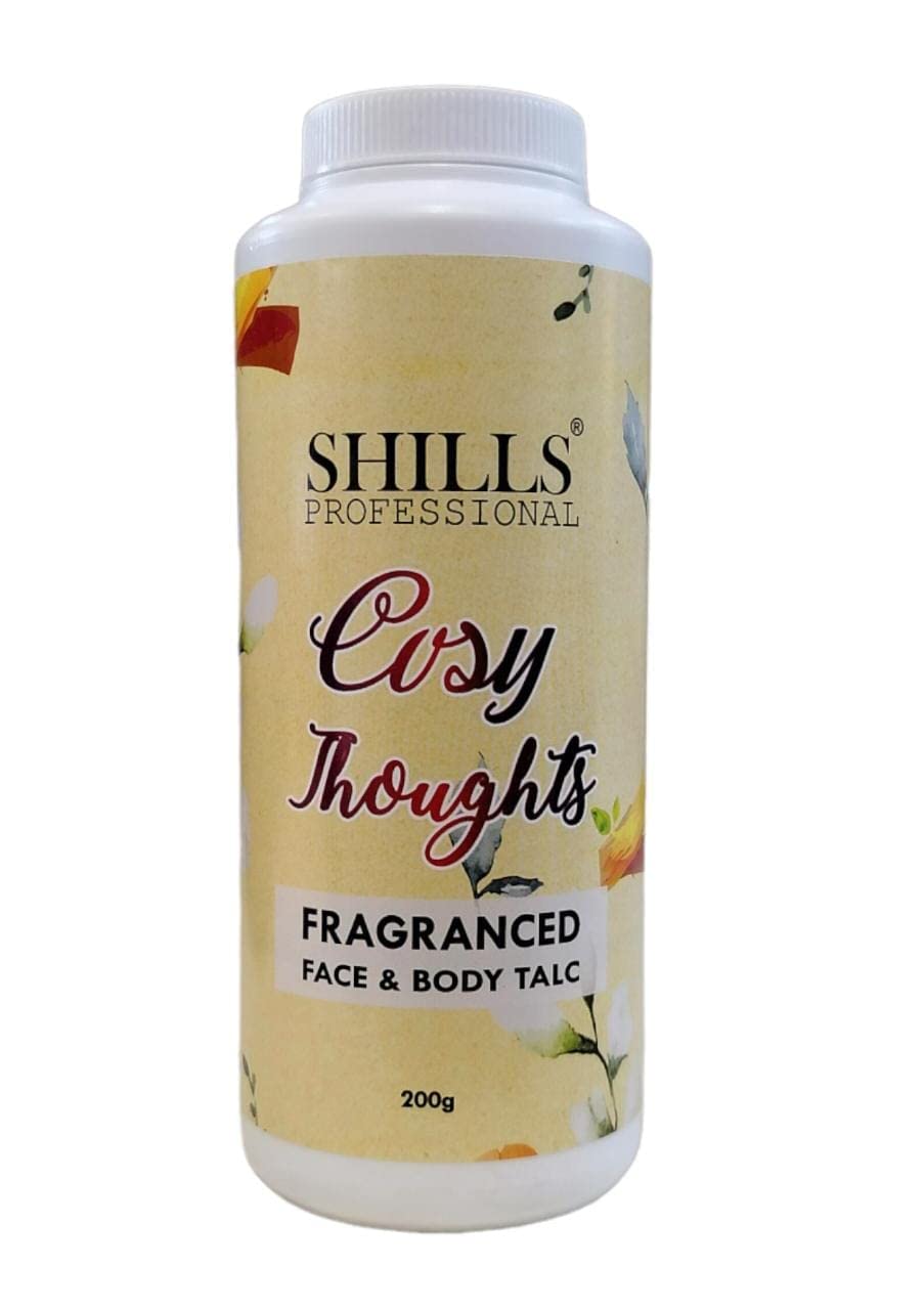 Shills Professional Fragranced Talcum Powder for Face & Body - Soothing & Cozy Scent for Daily Skincare & Relaxation