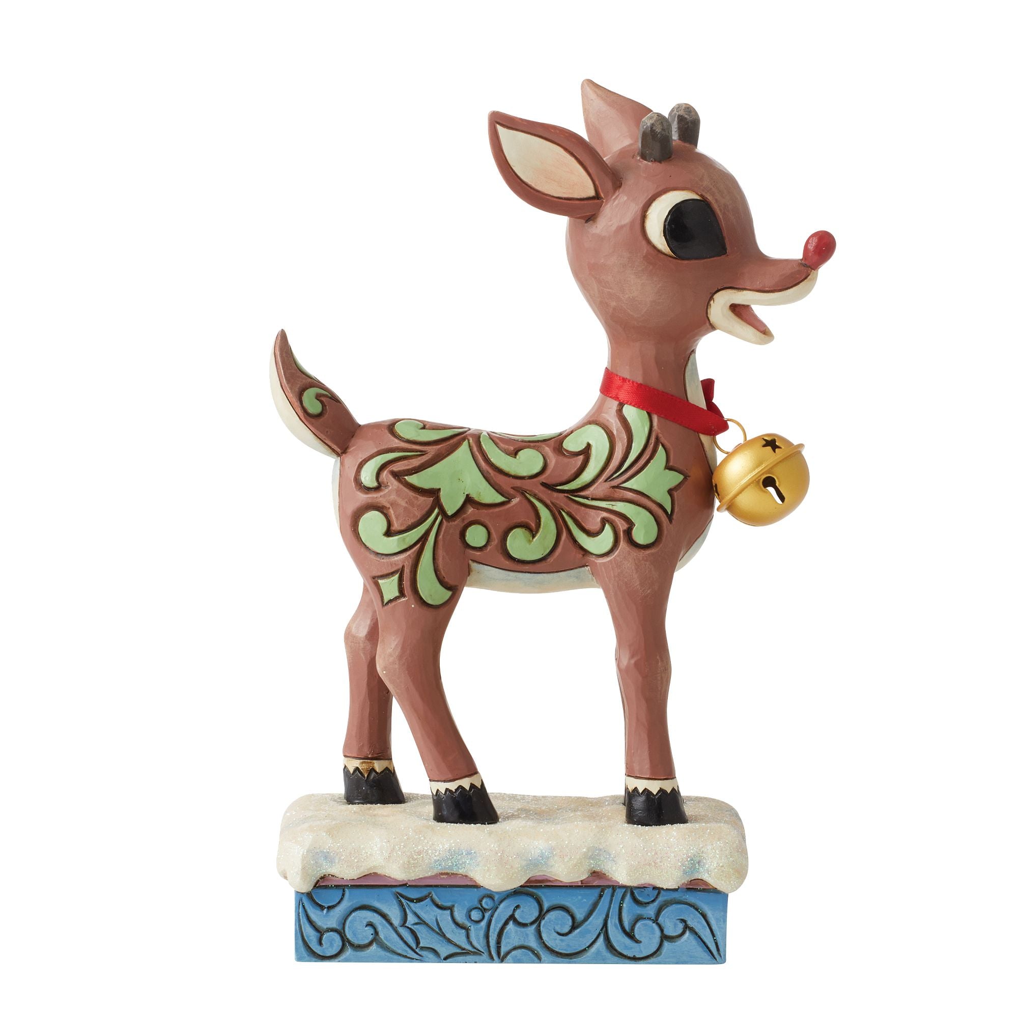 Rudolph the Red-Nosed Reindeer with Oversized Jingle Bells - Christmas Holiday Decor for Home, Party & Festive Decorations