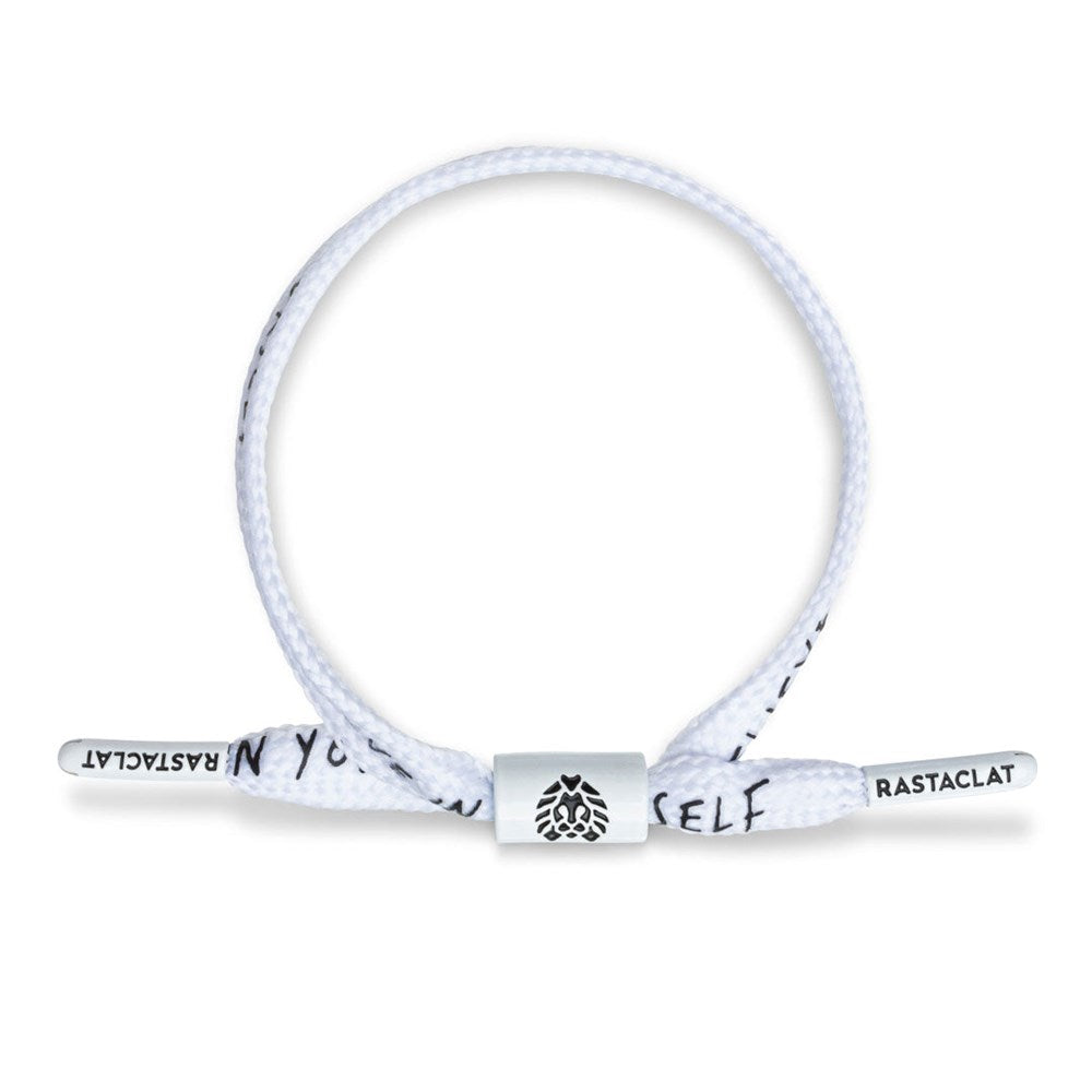 Rastaclat Believe White Bracelet - Adjustable S/M Size for Men & Women - Perfect for Sports, Fitness & Everyday Wear