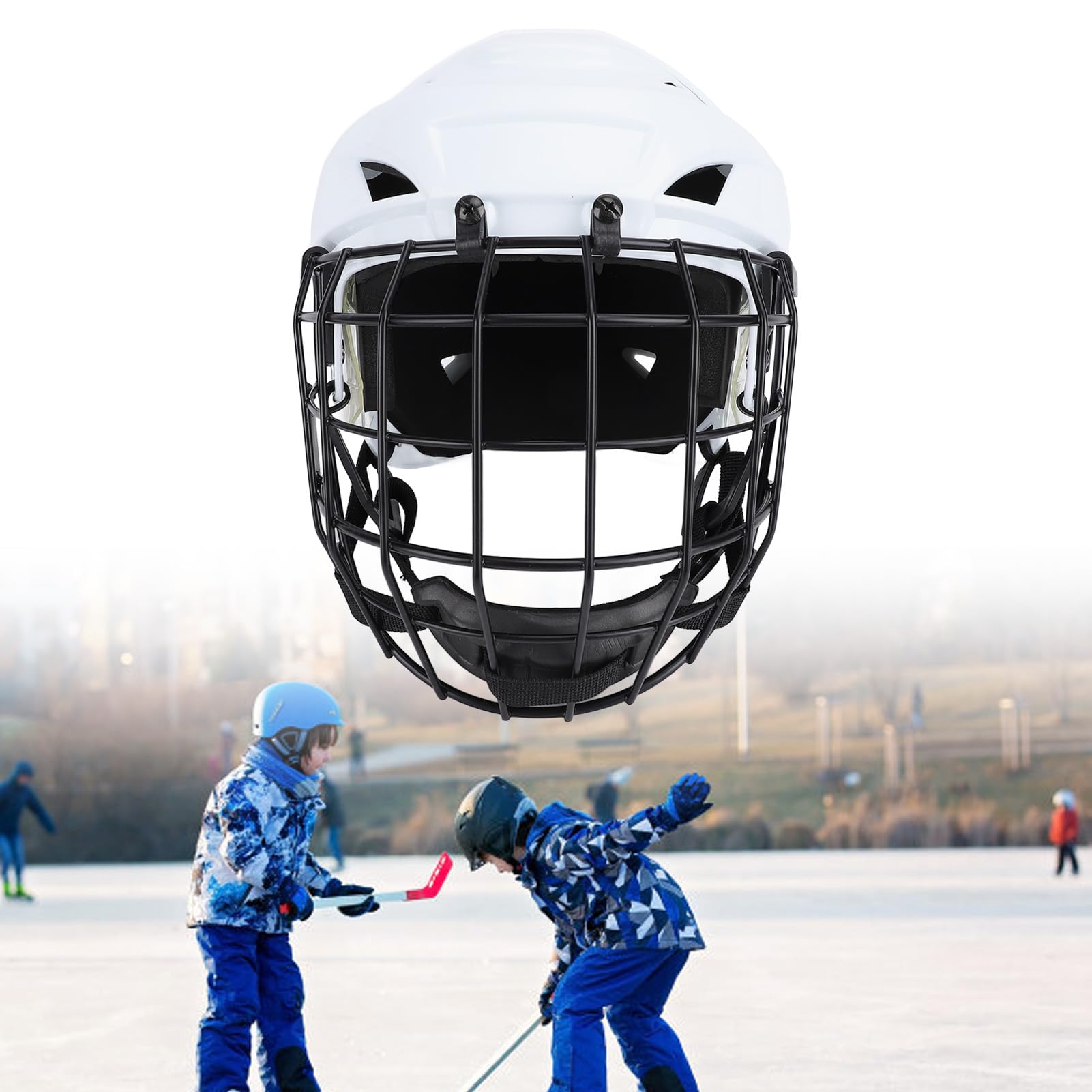 Youth Ice Hockey Helmet with Face Mask Cage - Protective Hockey Gear for Roller & Ice Hockey - Enhanced Visibility & Safety - Perfect for Games, Practice & Training Sessions