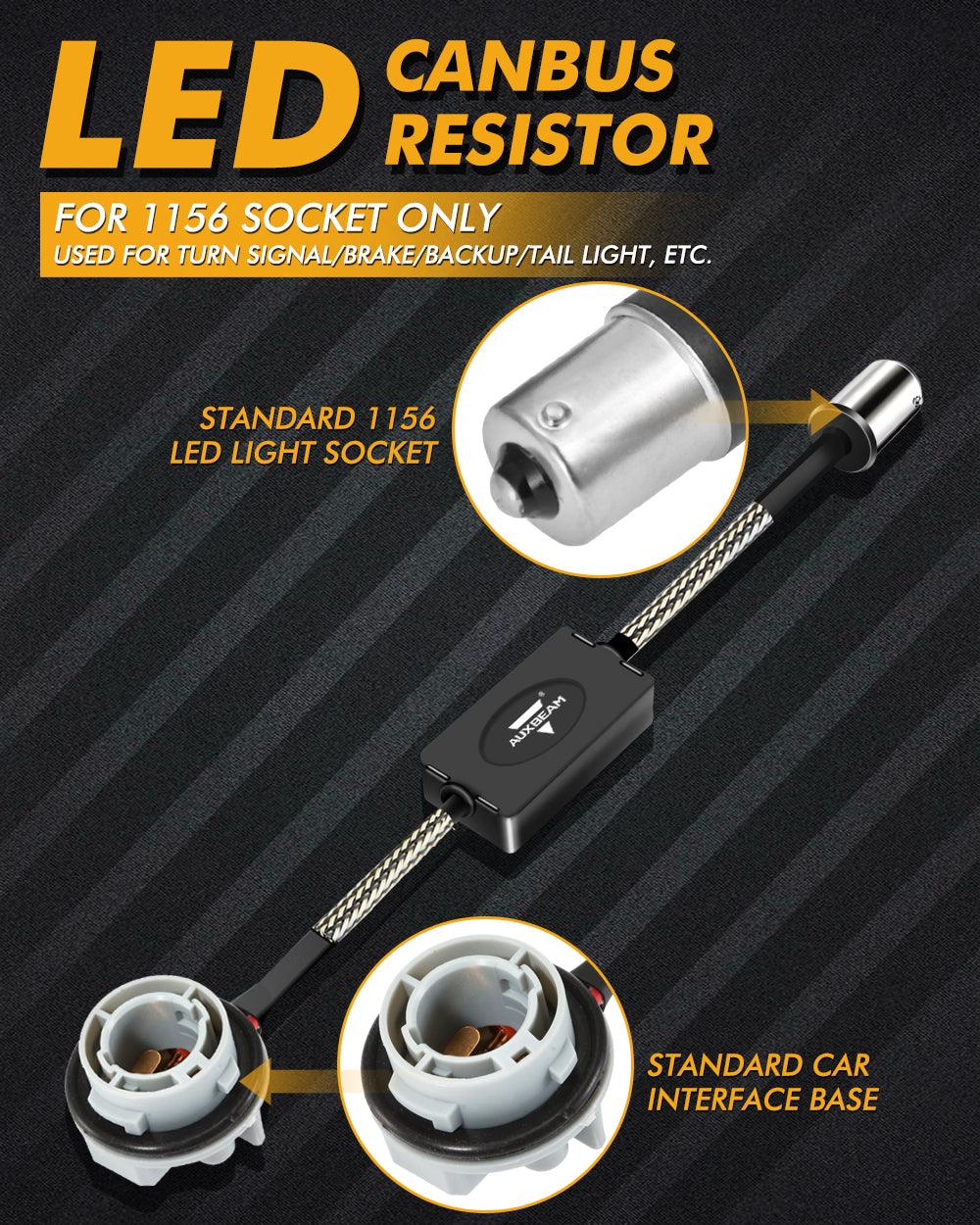 1156 C8 Model Anti-Flicker CANBUS Resistors Decoder - Eliminates Fast Hyper Flash & Dashboard Error Codes (2-Pack) - Perfect for LED Turn Signal Upgrades in Cars, Trucks & Motorcycles