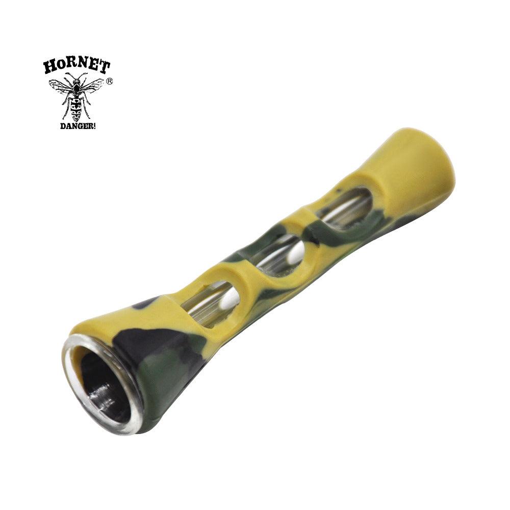 Mini Skeleton Silicone Glass Pipe - Creative Printed Travel-Friendly Smoking Accessory for Tobacco | Portable & Durable for Outdoor, Camping, and On-the-Go Use
