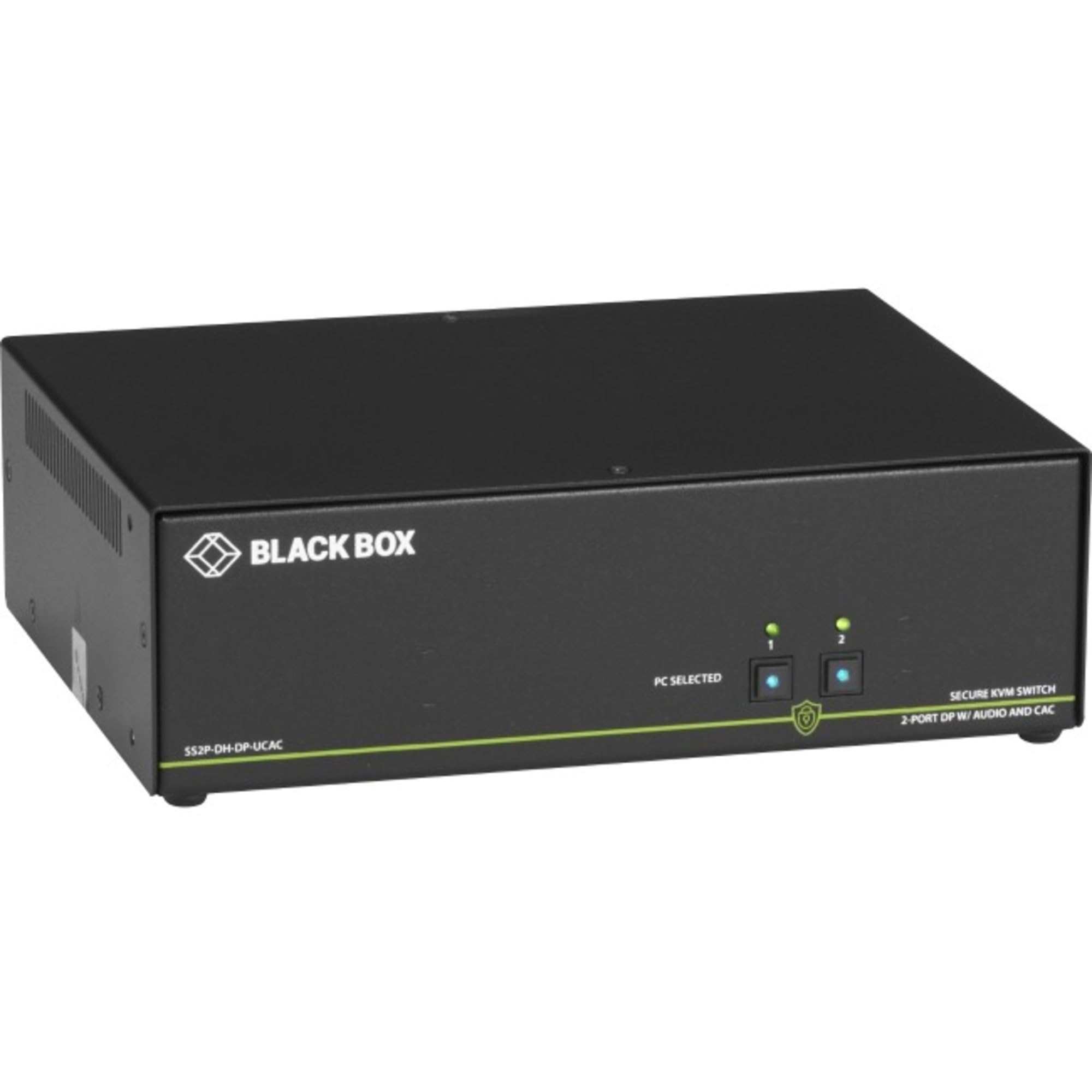Black Box SS2P-DH-DP-UCAC Secure NIAP 3.0 Certified KVM Switch - Dual Monitor Support, DisplayPort, CAC Ready, 4K Resolution, 2-Port for Data Centers & Secure Workstations | Ideal for Government & Financial Institutions