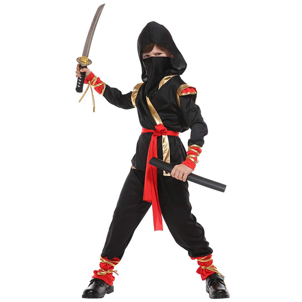 YEIBOBO Halloween Ninja Costume for Kids - Shadow Warrior Outfit for Boys & Girls | Perfect for Halloween Parties, Cosplay & Dress-Up Play