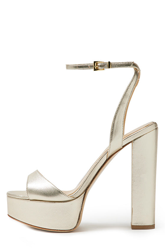 Khloe Women's Leather Platform Sandals - Comfortable High Heel Shoes for Summer, Casual Outfits & Beach Vacations