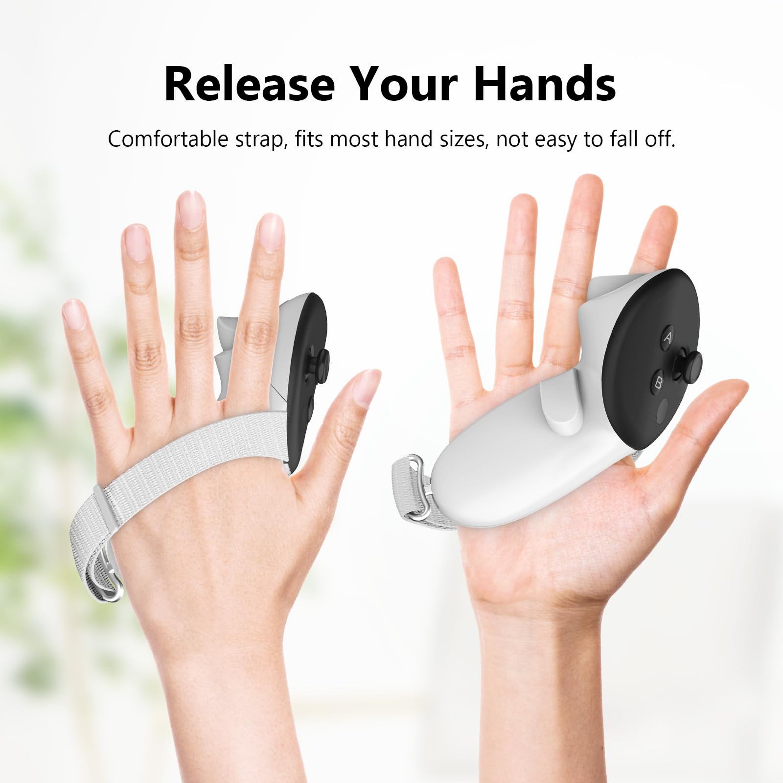 Meta Quest 3 Controller Battery Cover Replacement Kit - AZURAOKEY VR Accessories Set with Joint Straps | Compatible with Oculus Quest 3 Headset | Perfect for VR Gaming, Fitness & Entertainment