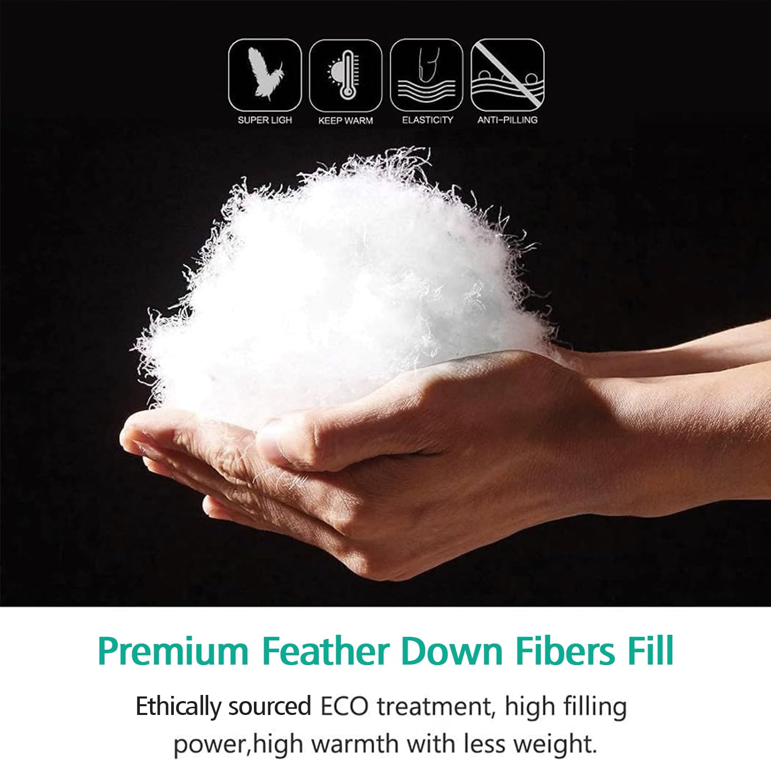 APSMILE Premium Fluffy Heavyweight Down Alternative Comforter - 100% Organic Cotton, High Fill Power, All-Season Warmth (Ivory White, 68x90) - Perfect for Winter Bedding, Guest Rooms & Cozy Nights